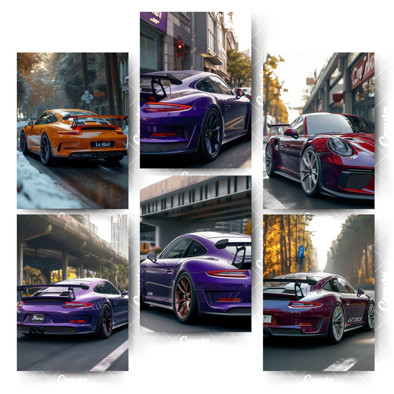 Car Poster Pack – 6 Designs That Make a StatementHome & Office Room Décor-Glue Dots Included