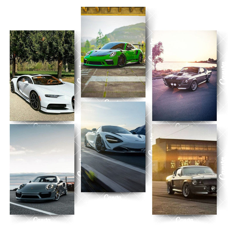 Aesthetic Car Poster Set – 6 Designs That Speak Luxury & SpeedHome & Office Room Décor-Glue Dots Included