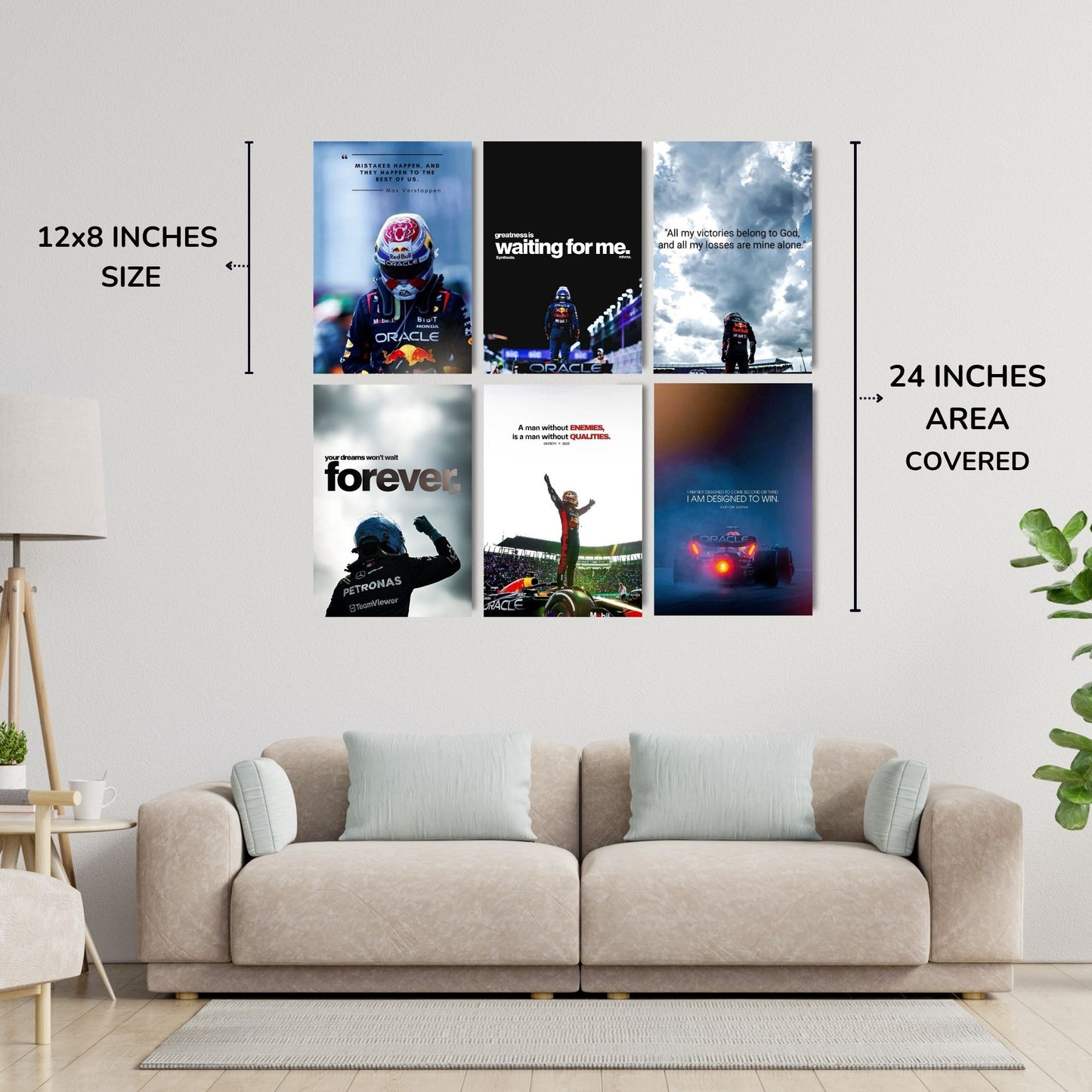 Posters Inc A4 Posters For Wall F1 Racing Inspiration Poster Set Of 6 Printed On 300 Gsm Matte Paper With Glue Dots Included For Room Decor Study Office Setup