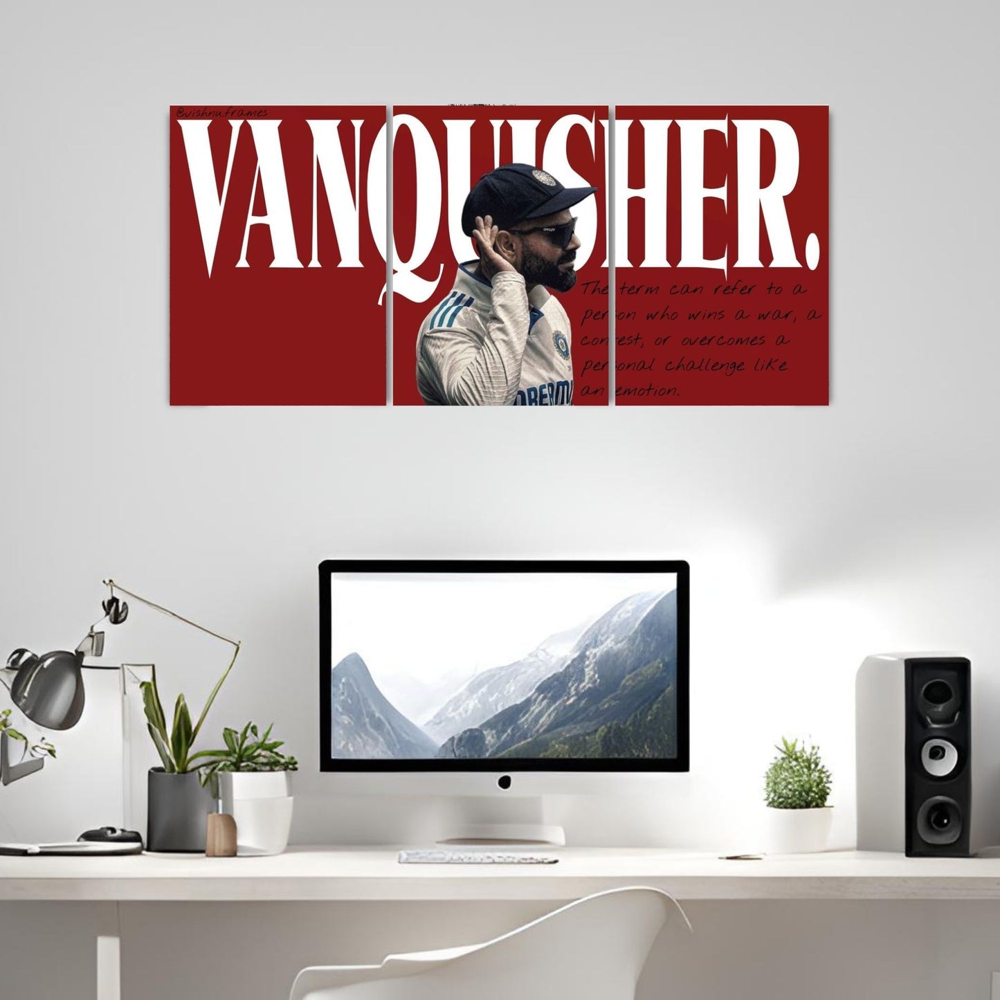 Posters Inc Virat Kohli The Goat Split Poster Set Of 4 300 Gsm Matte Paper A4 Size Pack Of 4 Posters Glue Dots Included For Room Decoration Modern Cricket Wall Art For Bedroom Office Decor