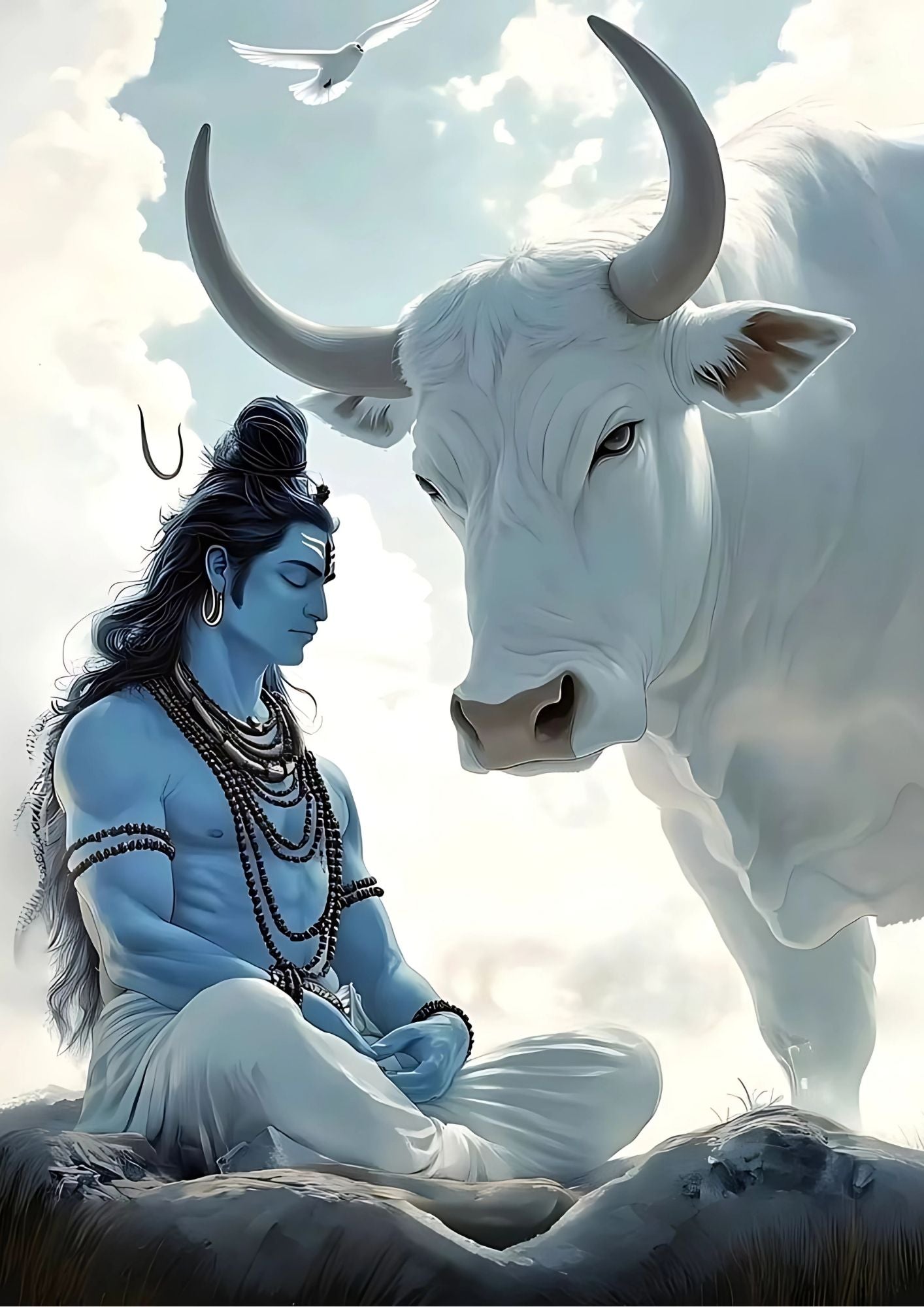 Posters Inc Pack of 6 Lord Shiva Mahadev Posters, Aesthetic Wall Stickers, A4 Size, 300 GSM Matte Paper, Glue Dots Included