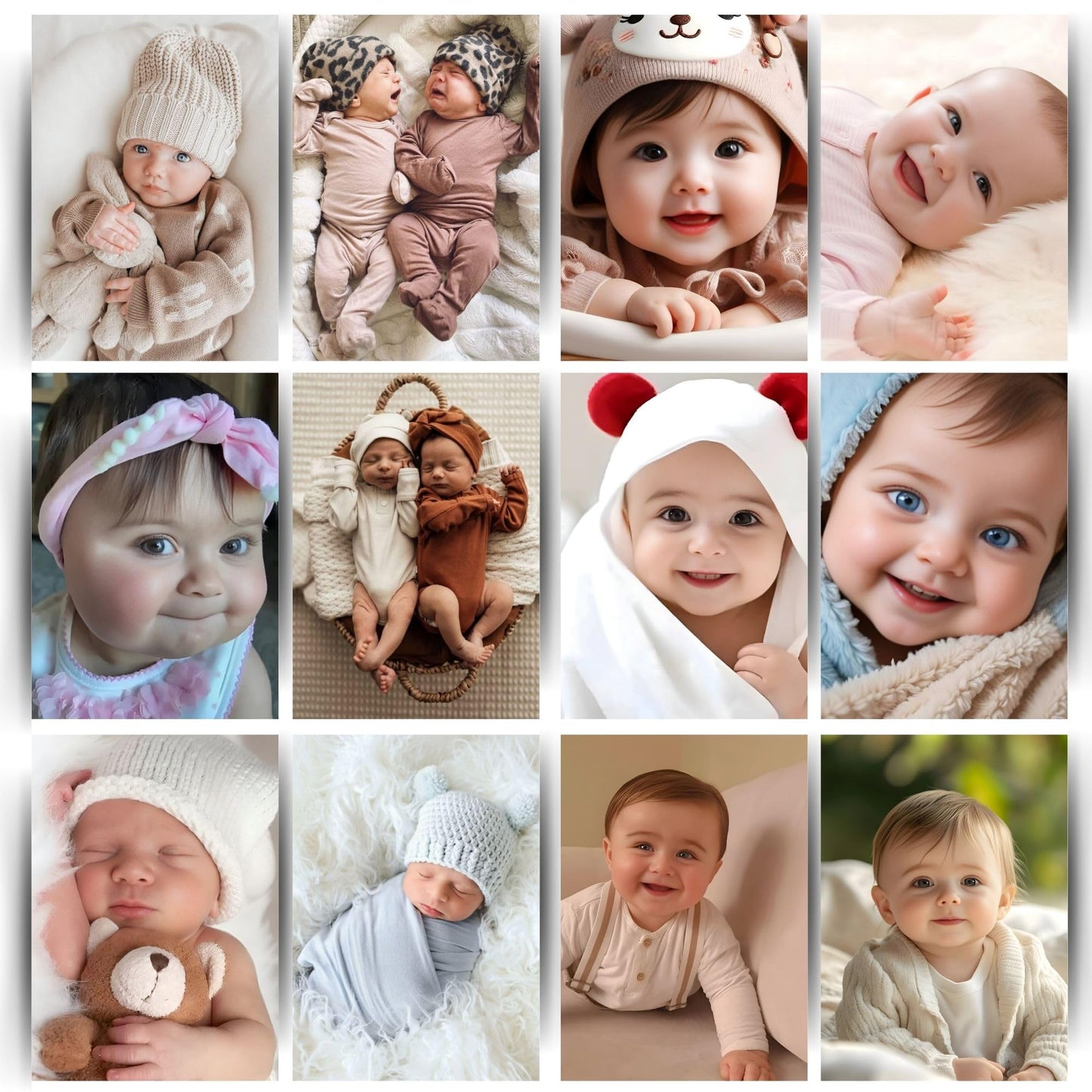 Posters Inc A4 Size Baby Posters, Pack of 12, 300 GSM Matte Paper, Cute & Heartwarming Wall Décor for Nursery & Kids’ Rooms, Inspirational Gift For New Parents & Baby Showers, Glue Dots Included