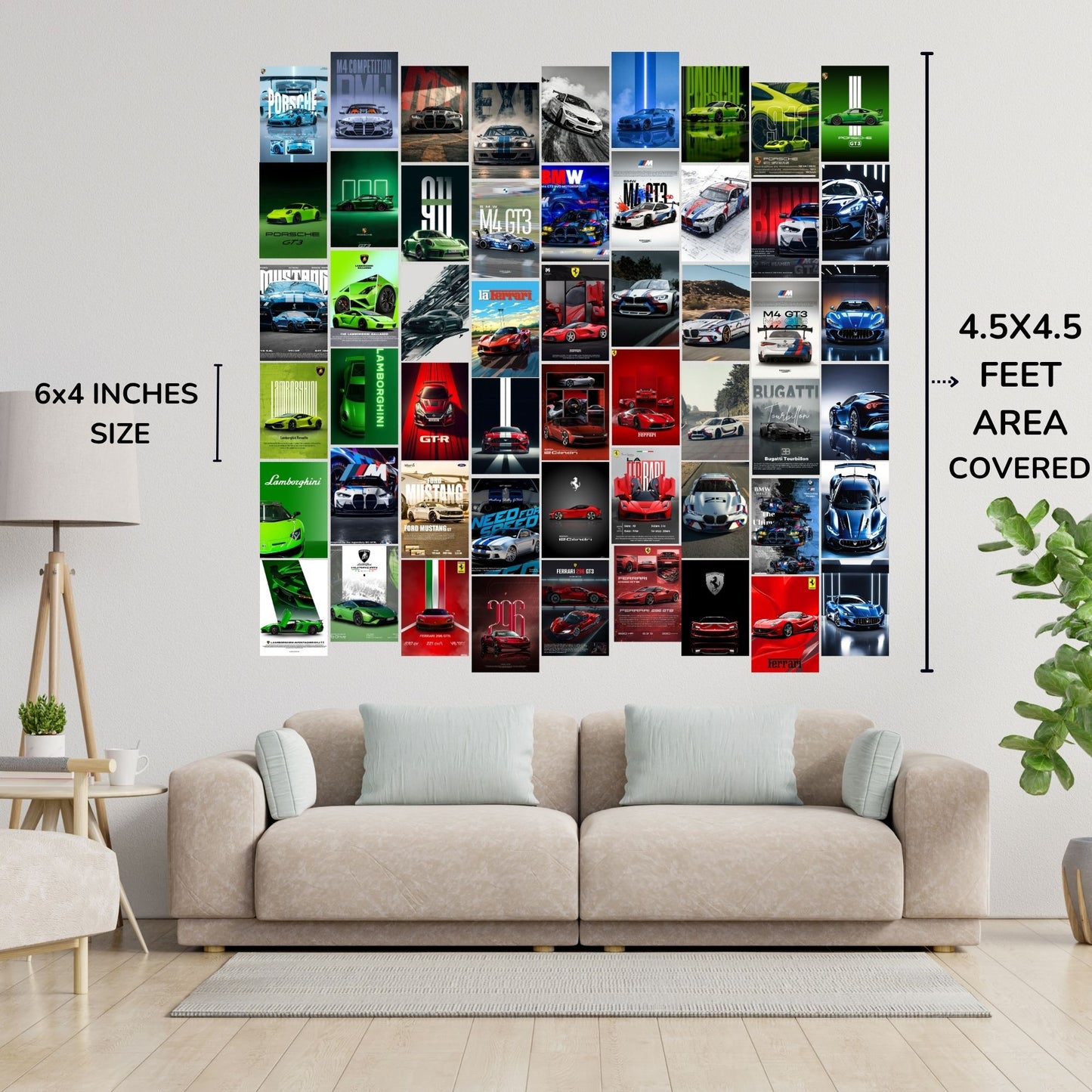 Posters Inc Super Car Poster Set A6 Size Pack Of 54 Racing Luxury Sports Vehicle Wall Decor For Bedroom Garage Boys Room Gift With Glue Dots Included Premium Automotive Art Collection