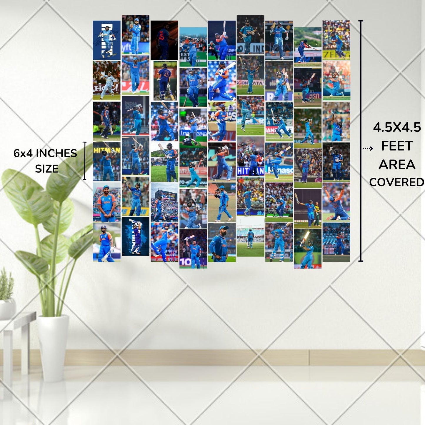 Posters Inc Rohit Sharma Indian Cricket Captain Premium A6 Poster Set Of 54 Hitman Batting Action Stadium Celebration Prints Sports Fan Room Decoration With Glue Dots Included
