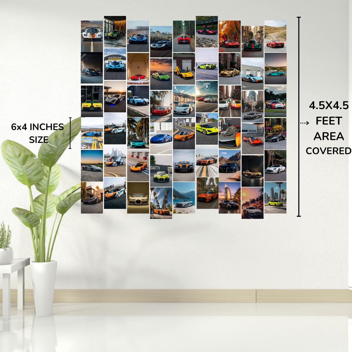 Posters Inc High Speed Racing Automobile Poster Kit A6 Compact Pack Containing 54 Unique Vehicle Graphics For Urban Garage Interior Styling Boys Decor Present Idea Glue Dots Provided