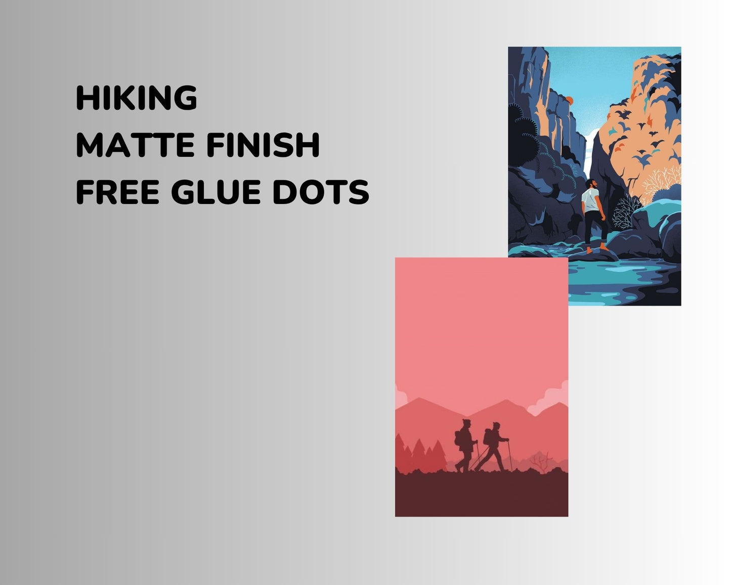 Posters Inc Pack of 54 Travel Hiking Posters, Home Decor Items For Living Room, Aesthetic Wall Stickers For Bedroom And Gym, Gifts For Men And Friends, 4x6 Inches Size Collage Art Kit (Travel)