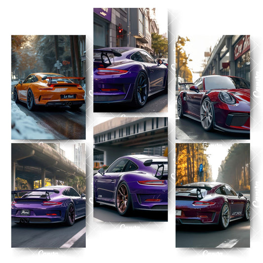 Car Poster Pack – 6 Designs That Make a StatementHome & Office Room Décor-Glue Dots Included