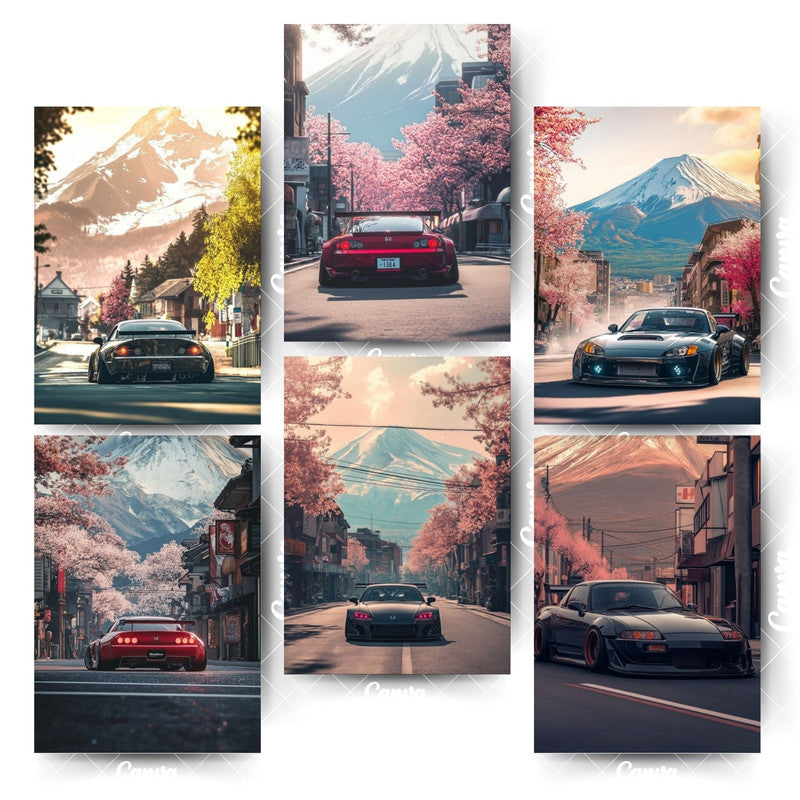 Pack of 6 Premium Car Posters – Designed for Luxury Lifestyle InteriorsHome & Office Room Décor-Glue Dots Included