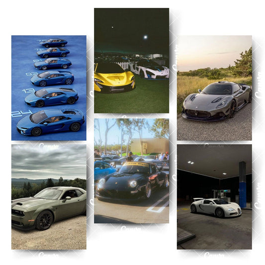 A4 Supercar Poster Set – 6 Designs That Redefine Wall ArtHome & Office Room Décor-Glue Dots Included
