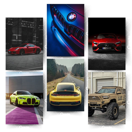 Luxury Car Poster Set – 6 Designs That Define EleganceHome & Office Room Décor-Glue Dots Included