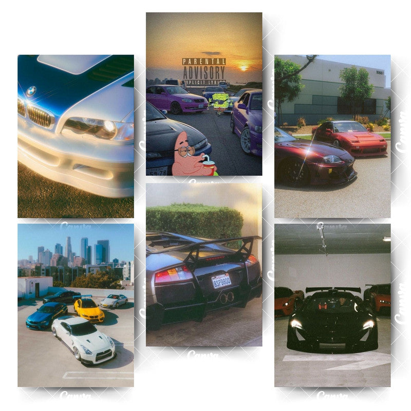 Iconic Car Poster Set – 6 Designs Built for AttentionHome & Office Room Décor-Glue Dots Included