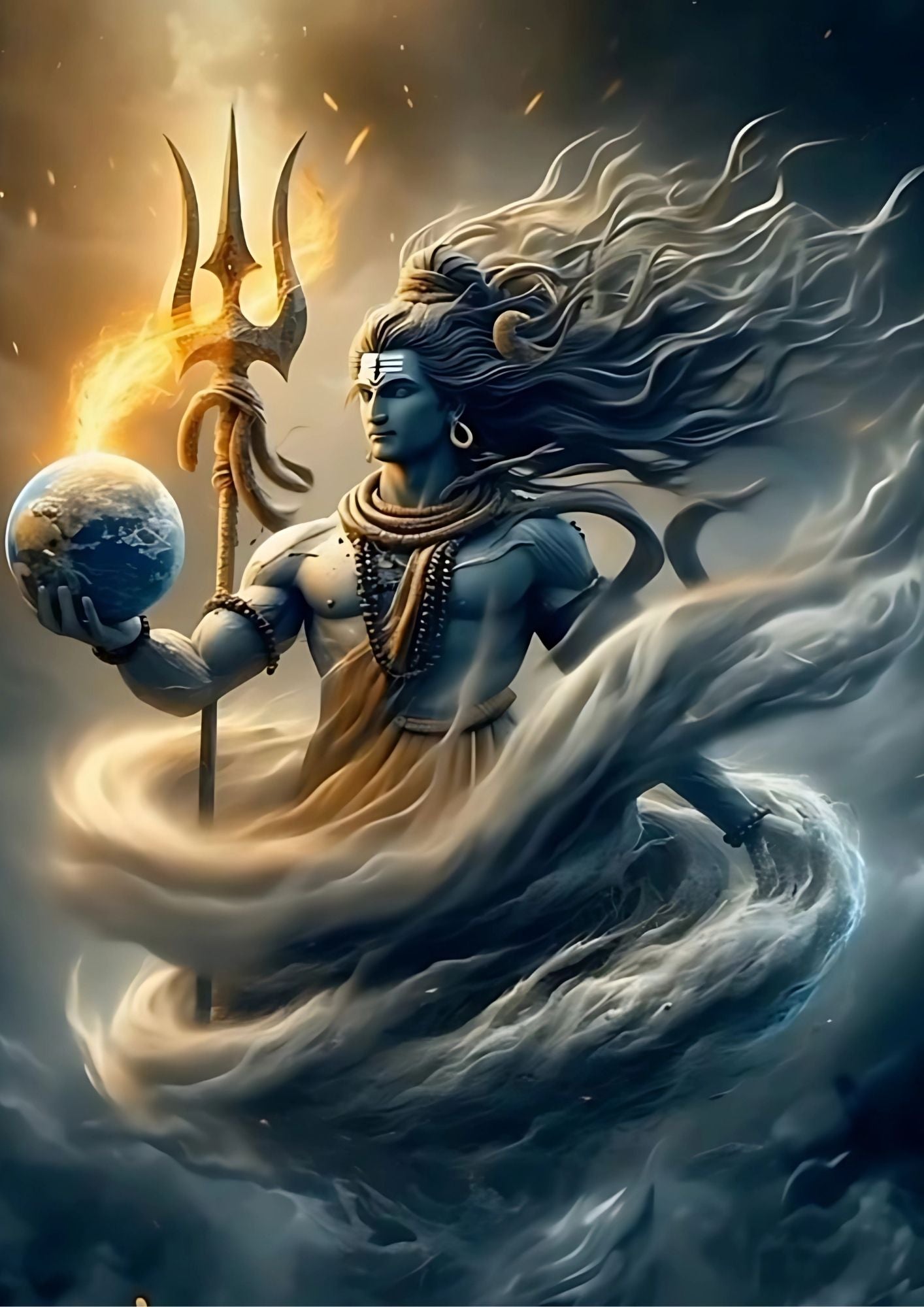 Posters Inc Pack of 6 Lord Shiva Mahadev Posters, Aesthetic Wall Stickers, A4 Size, 300 GSM Matte Paper, Glue Dots Included