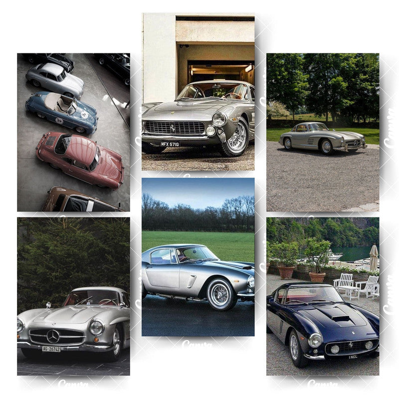 Premium Supercar Wall Posters (Set of 6) – Designed for True Car EnthusiastsHome & Office Room Décor-Glue Dots Included