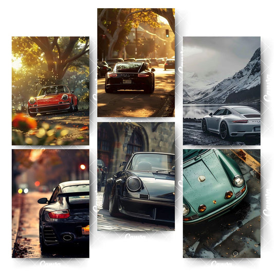 Supercar Poster Set – 6 Designs That Feel AliveHome & Office Room Décor-Glue Dots Included
