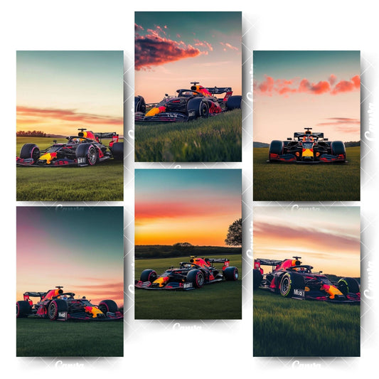 Car Poster Collection – 6 Designs for Stylish LivingHome & Office Room Décor-Glue Dots Included
