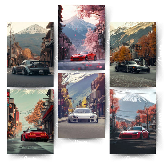 Car Posters Set – 6 Designs That Bring Your Walls to LifeHome & Office Room Décor-Glue Dots Included