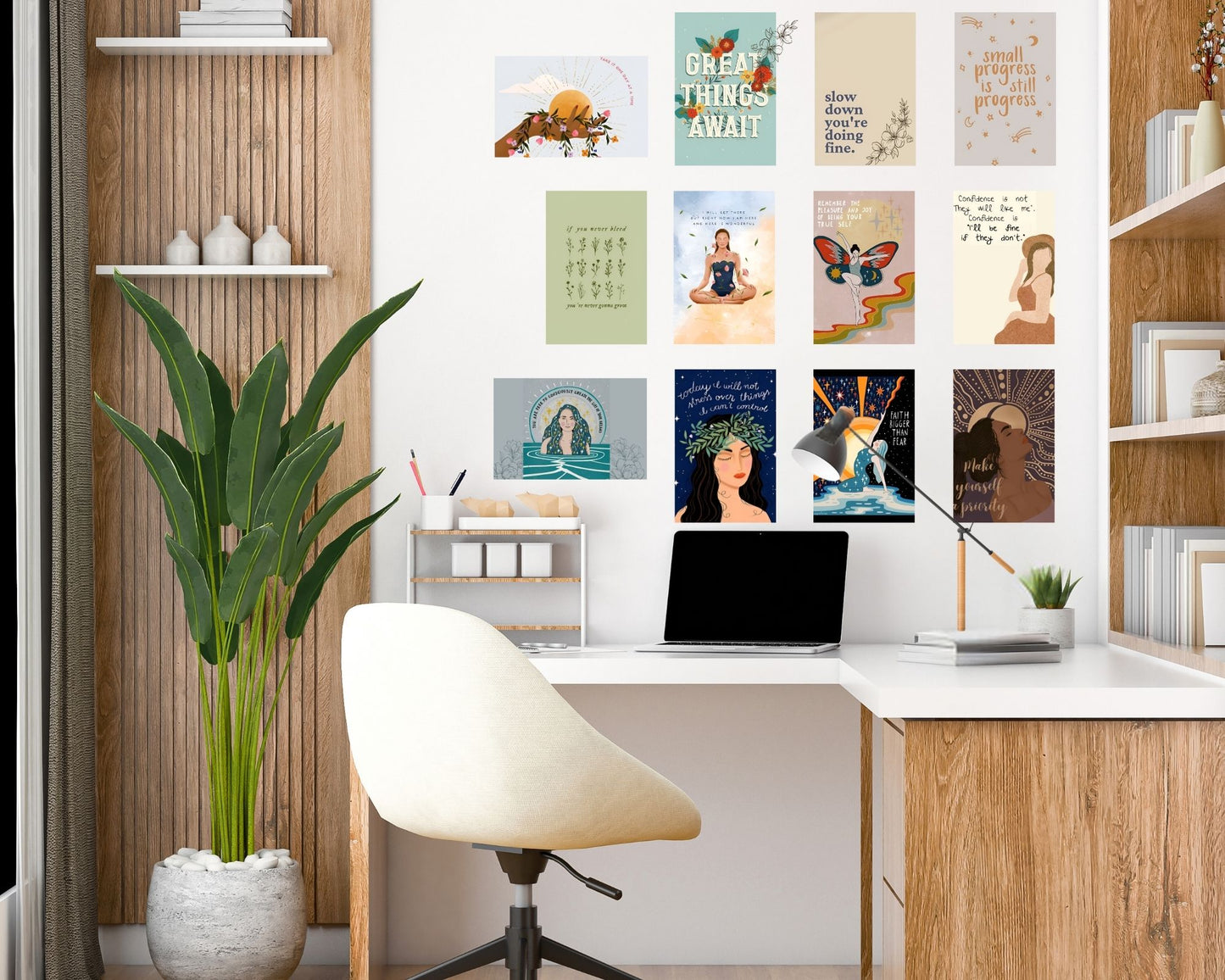 Posters Inc Motivational Wall Posters Pack of 12 | Positive Quotes & Aesthetic Room Decor | Home Wall Decoration Items for Living Room, Bedroom, Study | Birthday Gift for Women, Men & Friends | A4 Size, 300 GSM, Unframed