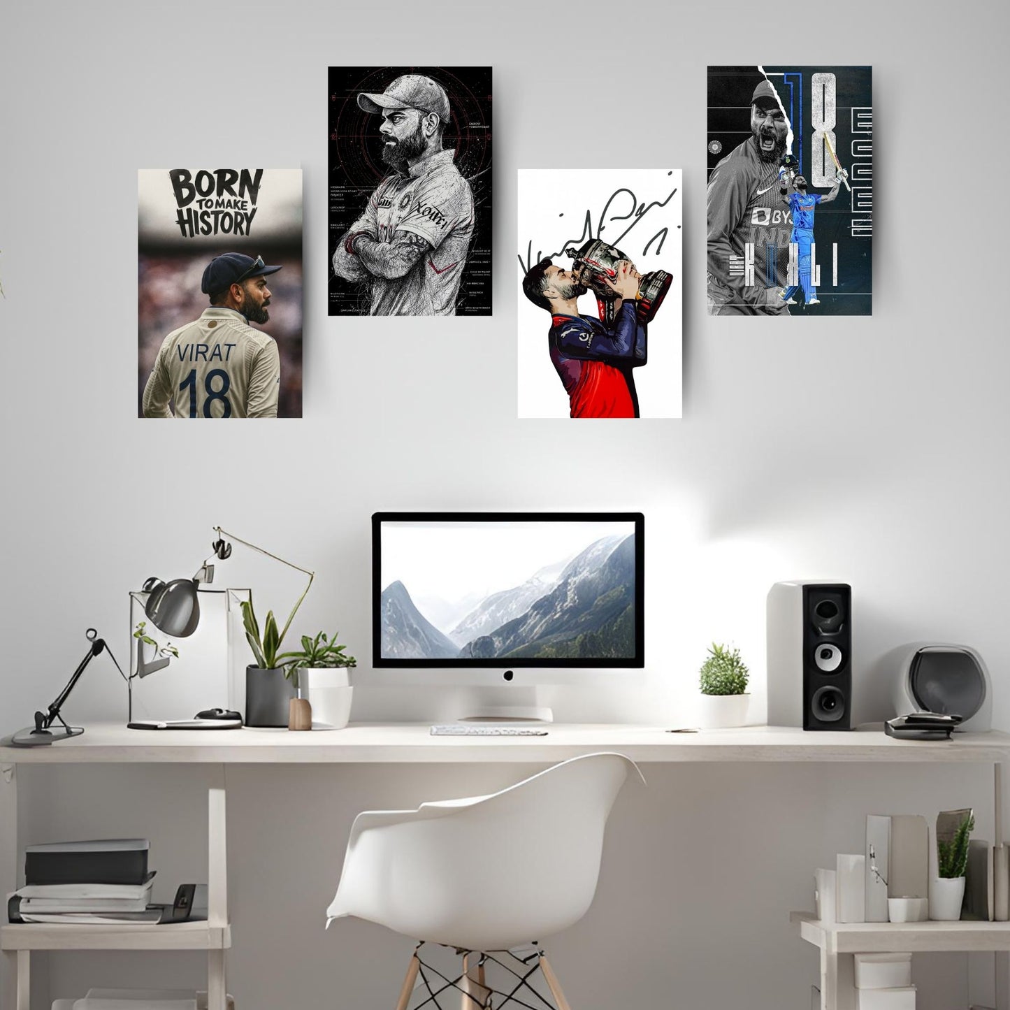 Posters Inc Virat Kohli Cricket Poster Set Of 6 A4 Size Posters Printed On 300 Gsm Matte Paper With Glue Dots Included Wall Decoration Poster For Hostel Room Study Room Decor