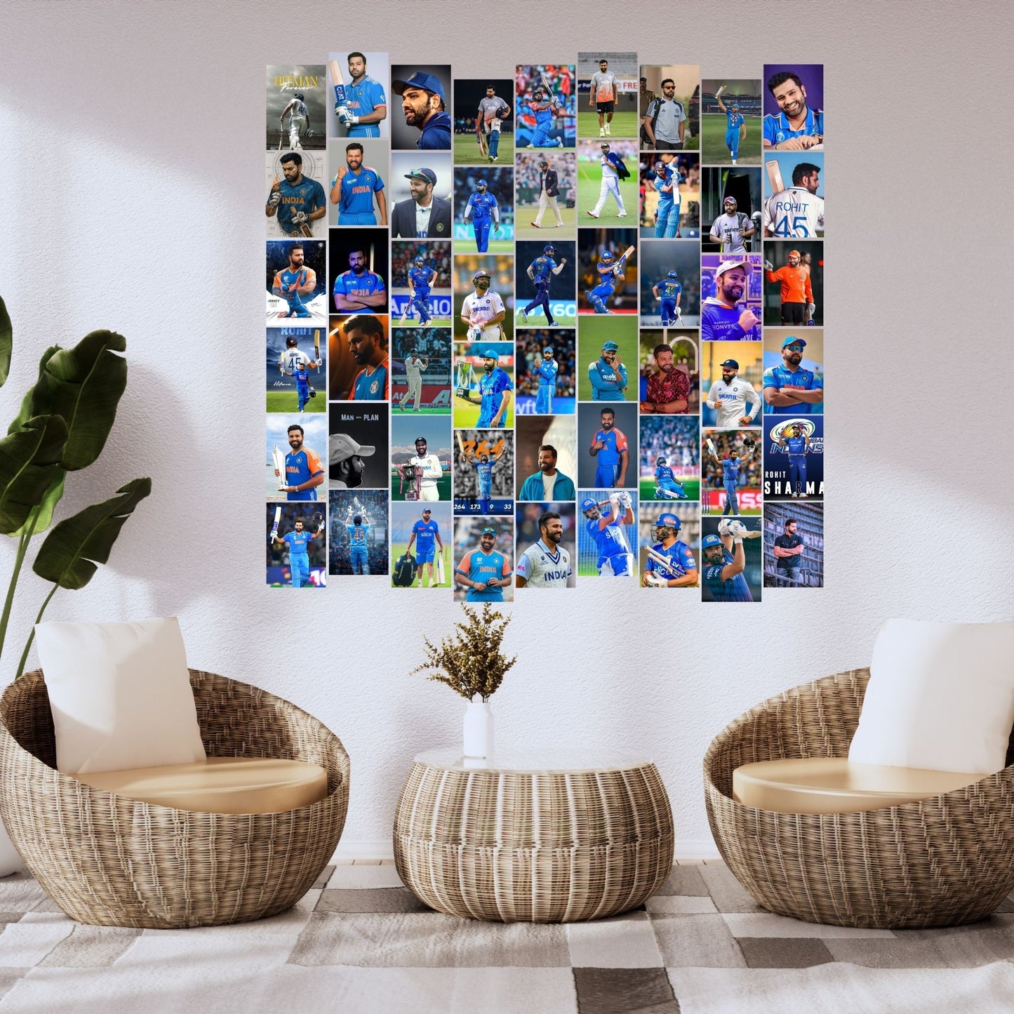 Posters Inc Rohit Sharma Hitman Cricket Legend Wall Art Collection A6 Size Pack Of 54 Photo Prints Indian Captain Stadium Celebration Batting Action Decor With Glue Dots Included