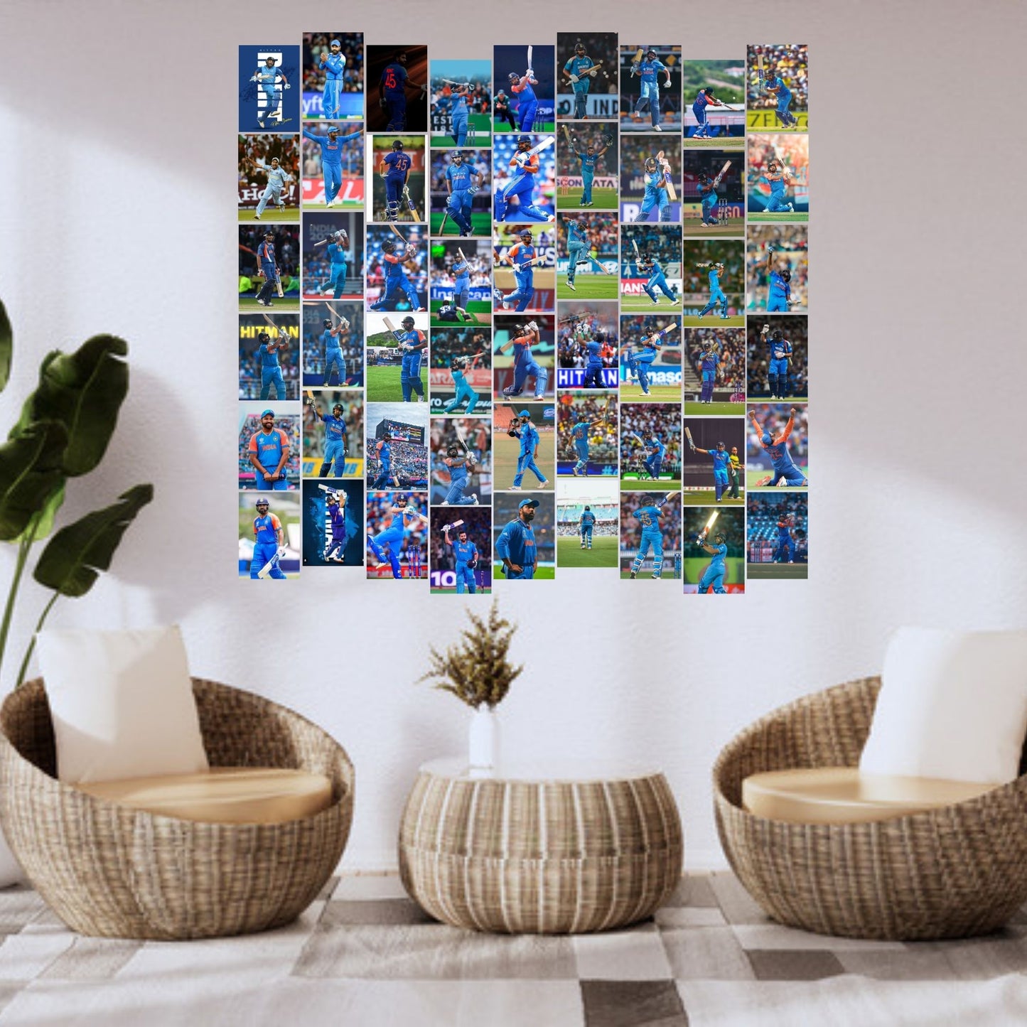 Posters Inc Rohit Sharma Indian Cricket Captain Premium A6 Poster Set Of 54 Hitman Batting Action Stadium Celebration Prints Sports Fan Room Decoration With Glue Dots Included