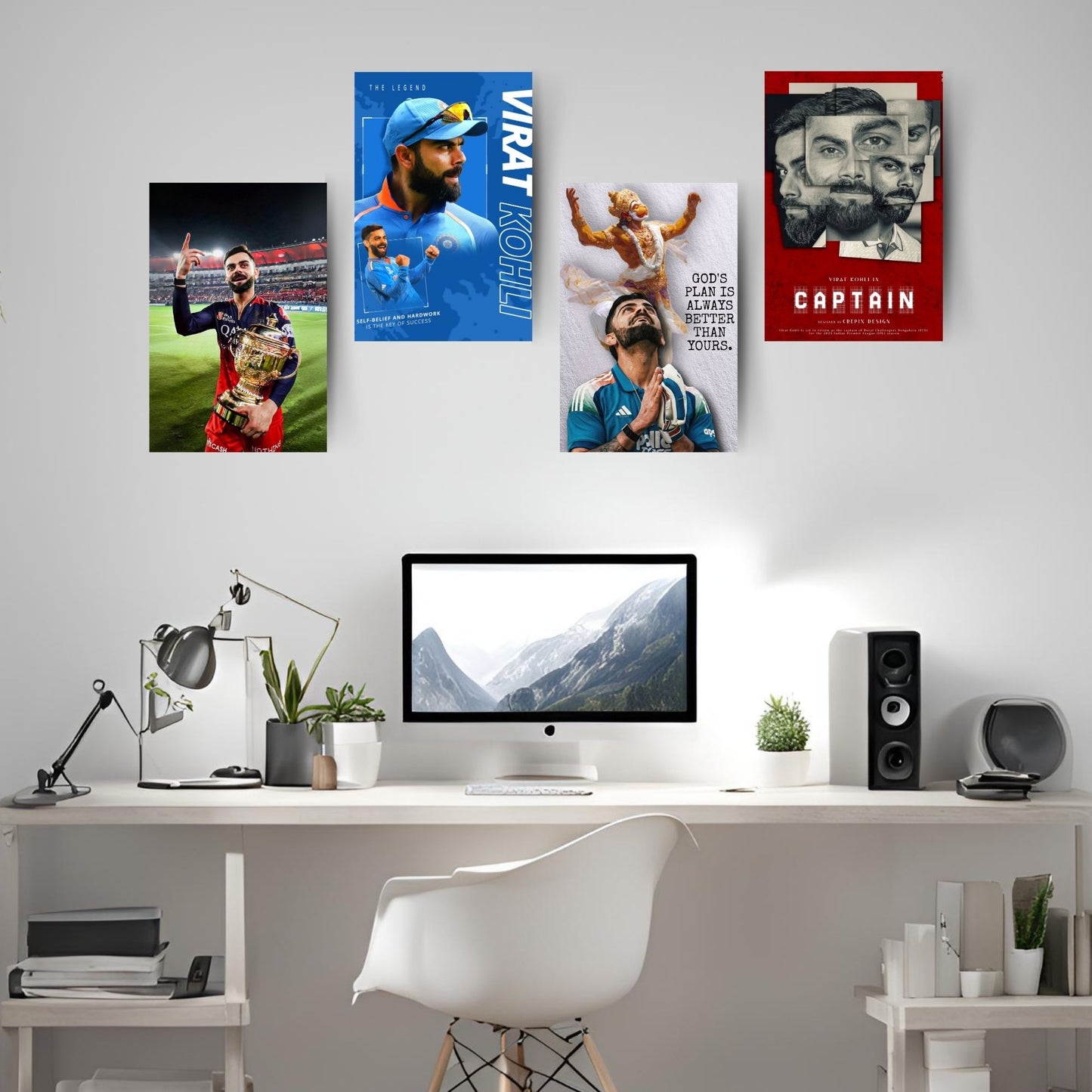 Posters Inc Cricket Posters Room Virat Kohli A4 Size Pack Of 6 Printed On 300 Gsm Matte Paper With Glue Dots Included Virat Kohli Poster For Room Wall Decoration For Bedroom