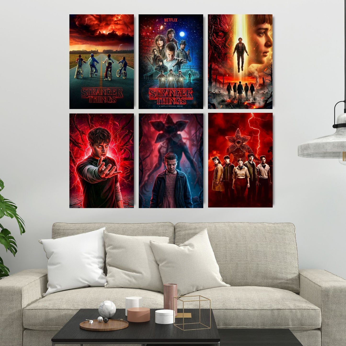 Aonami Stranger Things Poster Set A4 Pack of 6 Posters 300 GSM Matte Paper Glue Dots Included Stranger Things Wall Art Collection For Bedroom Study Room Hostel Decor Netflix Series Character Graphic Print