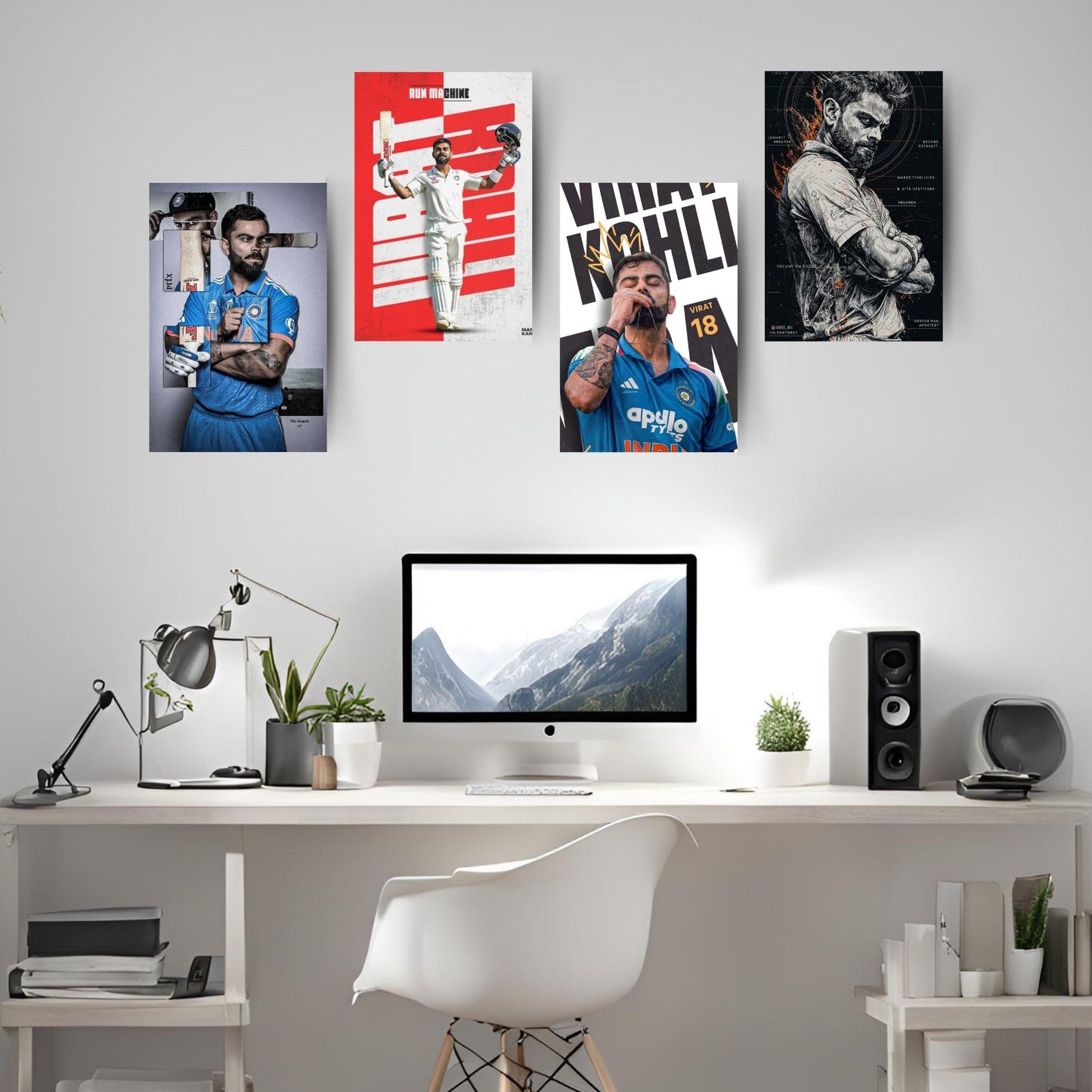 Posters Inc Virat Kohli Poster For Room A4 Size Pack Of 6 Posters Printed On 300 Gsm Matte Paper With Glue Dots Included Virat Kohli Wall Poster Set Of 6 Cricket Posters Room Decoration