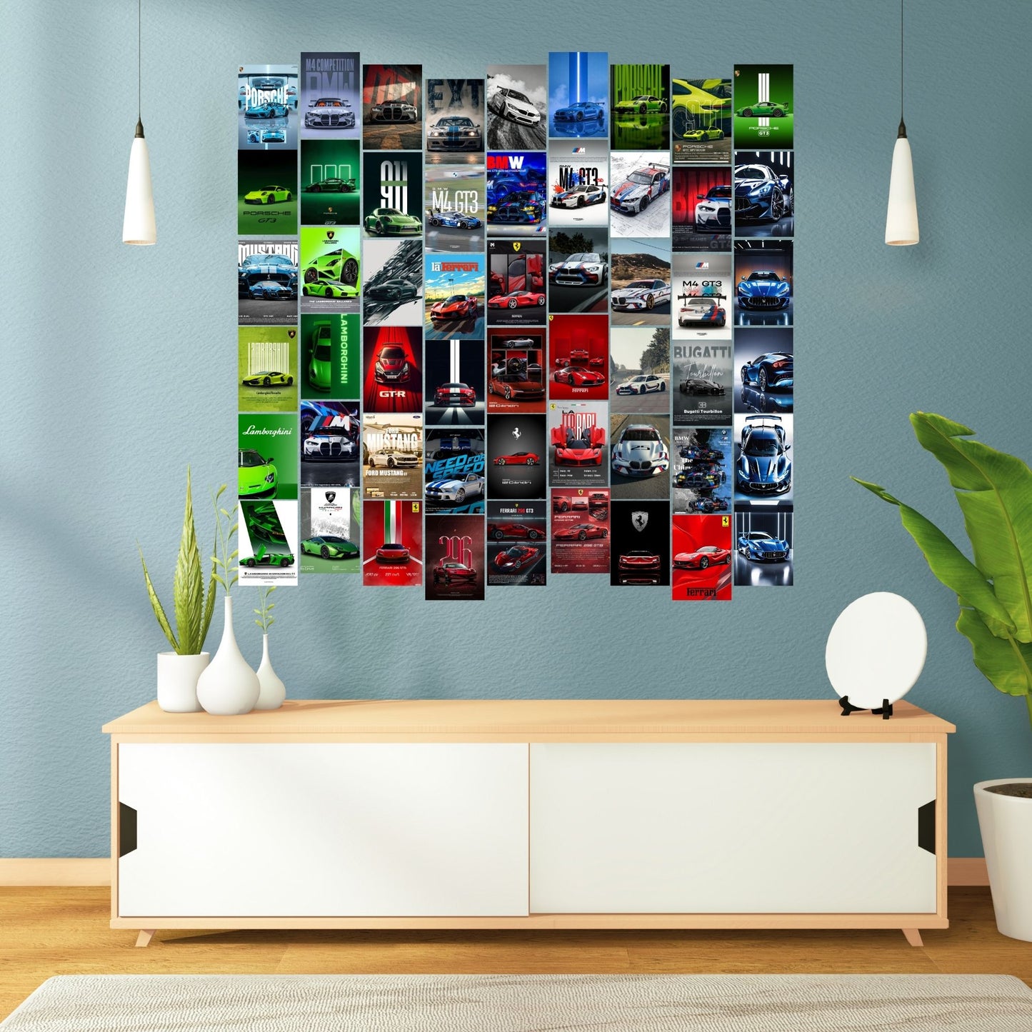 Posters Inc Super Car Poster Set A6 Size Pack Of 54 Racing Luxury Sports Vehicle Wall Decor For Bedroom Garage Boys Room Gift With Glue Dots Included Premium Automotive Art Collection