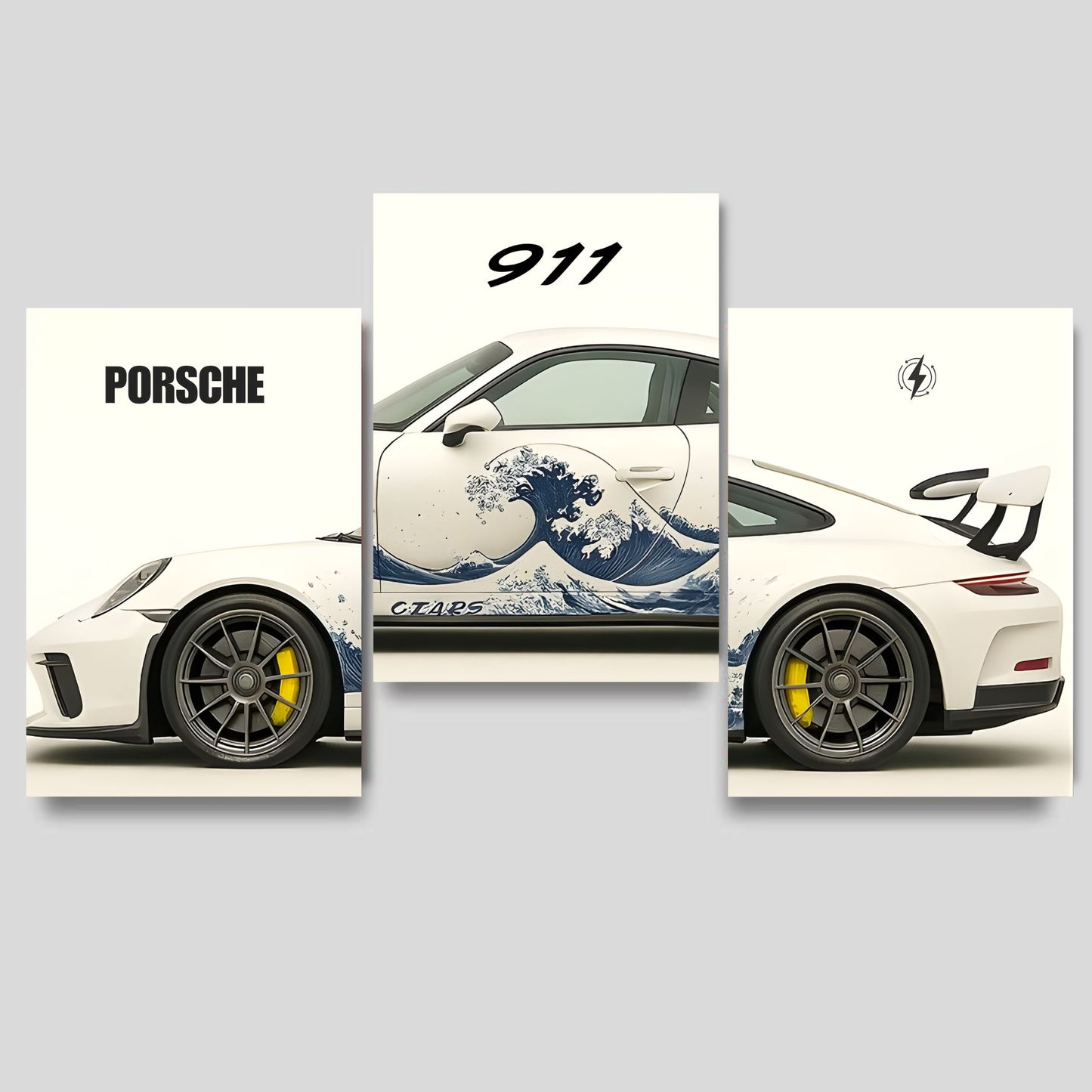 Posters Inc A4 Split Car Posters Set Of 4 On 300 Gsm Matte Paper With Glue Dots Included For Room Decor Porsche 911 Wall Poster Set For Bedroom Office Study Space
