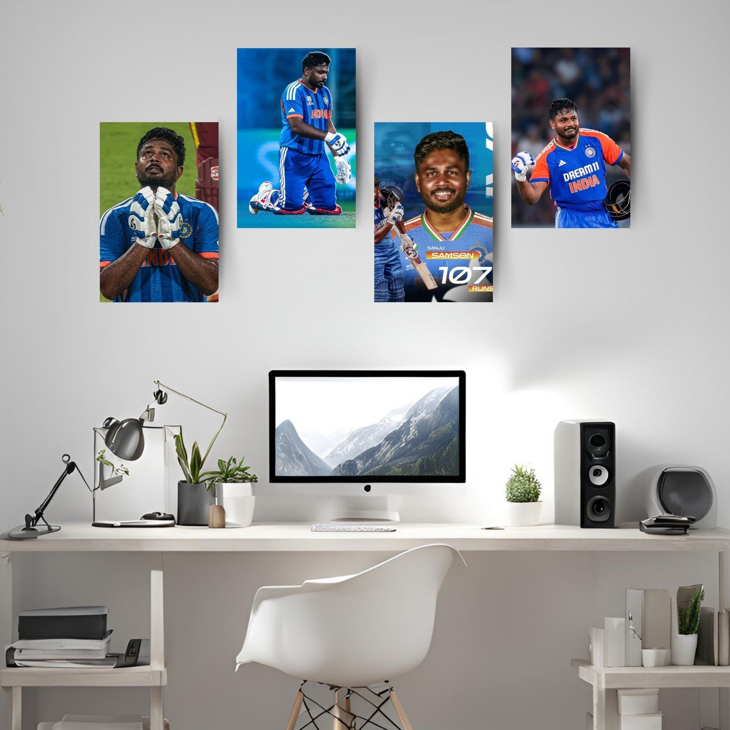 Posters Inc Sanju Samson Cricket Posters For Room A4 Size Pack Of 6 Posters Printed On 300 Gsm Matte Paper With Glue Dots Included Sports Wall Decoration Featuring Samson IPL Visuals