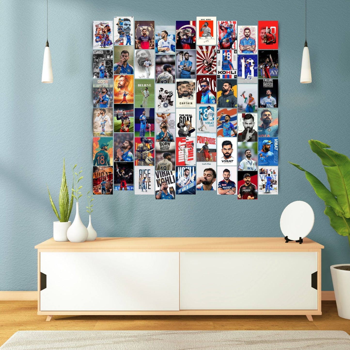 Posters Inc Virat Kohli A6 Size Wall Posters Pack Of 54 With Glue Dots Included 300 Gsm Matte Paper Premium Print For Room Decor Cricket Theme Wall Decoration Posters For Home Office Study