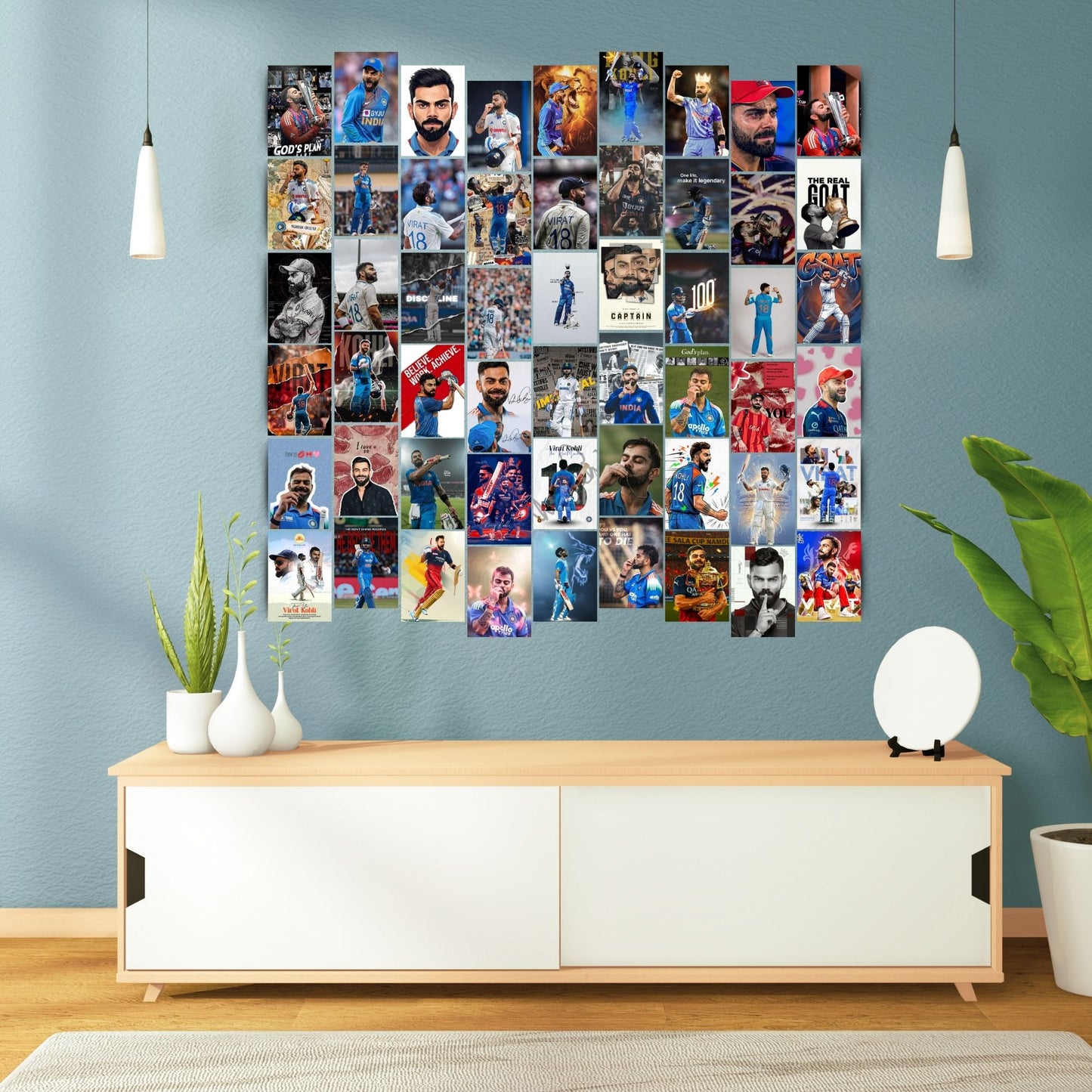 Posters Inc Virat Kohli Poster For Room A6 Size Pack Of 54 Posters With Glue Dots Included 300 Gsm Matte Paper Premium Cricket Wall Posters Set For Bedroom Study Office Virat Kohli Decor Wall Posters