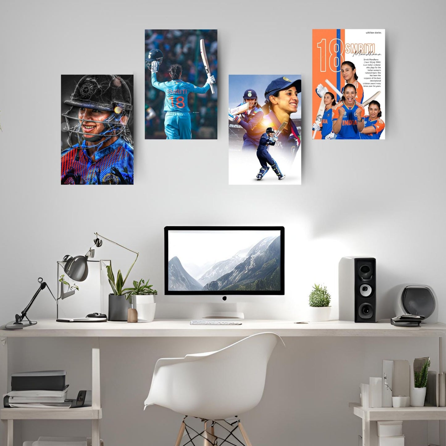 Posters Inc Smriti Mandhana Rcb Women Posters For Room A4 Size Pack Of 6 Posters 300 Gsm Matte Paper Wall Decoration Poster Set With Glue Dots Included For Home Office