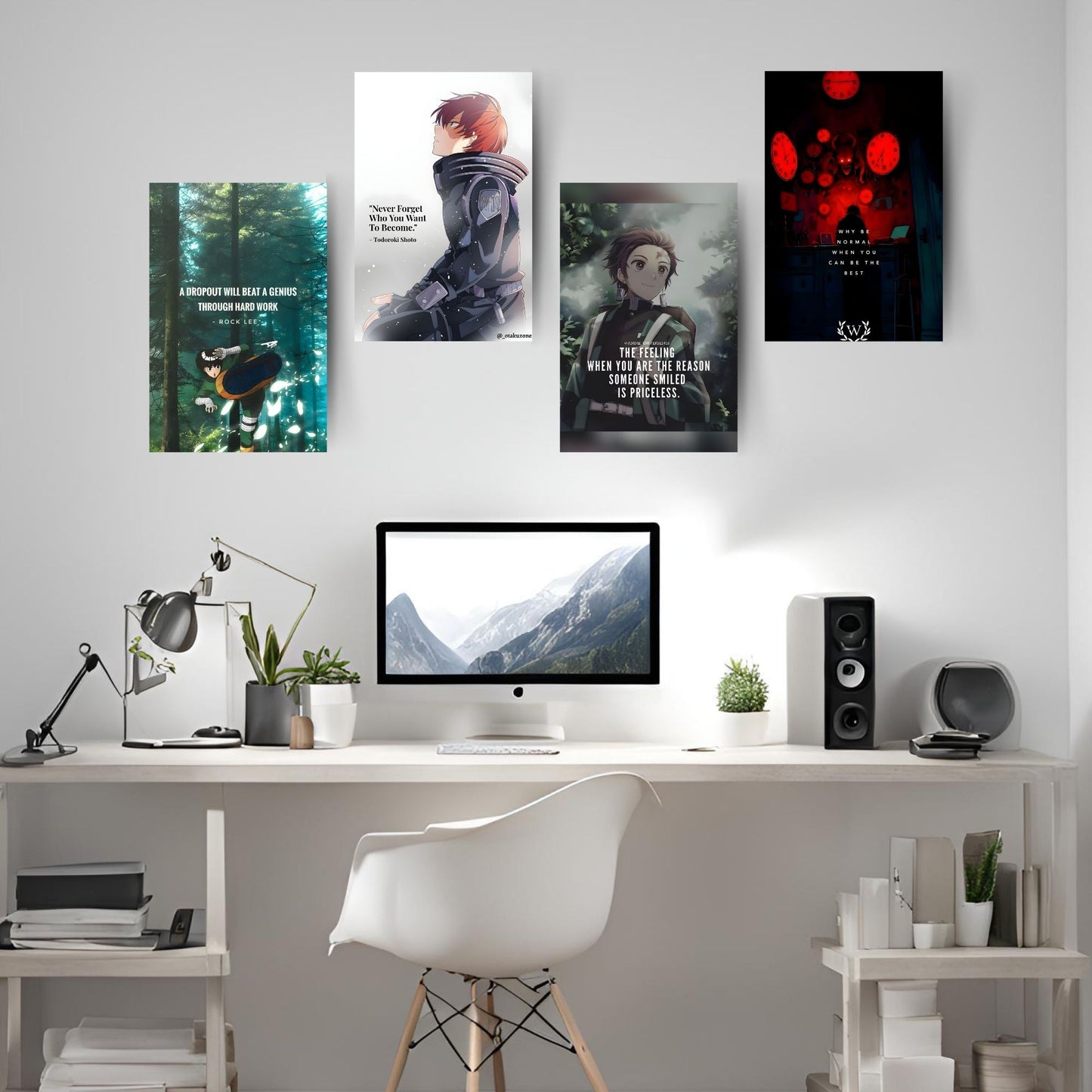 Anime Motivational Poster A4 Pack of 6 Perfect Wall Decoration in Offices, Bedrooms, Hostels, Study & Living room, Featuring Quotes, 300 GSM, Aesthetic Designs, and Positive Vibes
