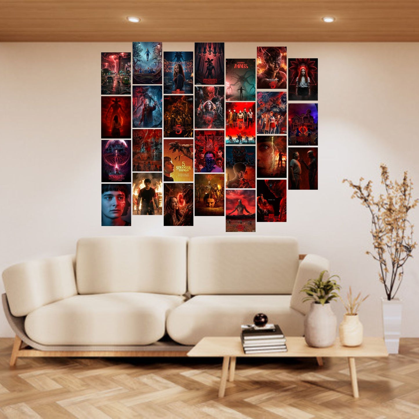 Posters Inc A6 Size Pack Of 27 Stranger Things Mini Posters Featuring Upside Down Artwork Retro Sci Fi Style Cult Show Decor Netflix Wall Display Includes Glue Dots