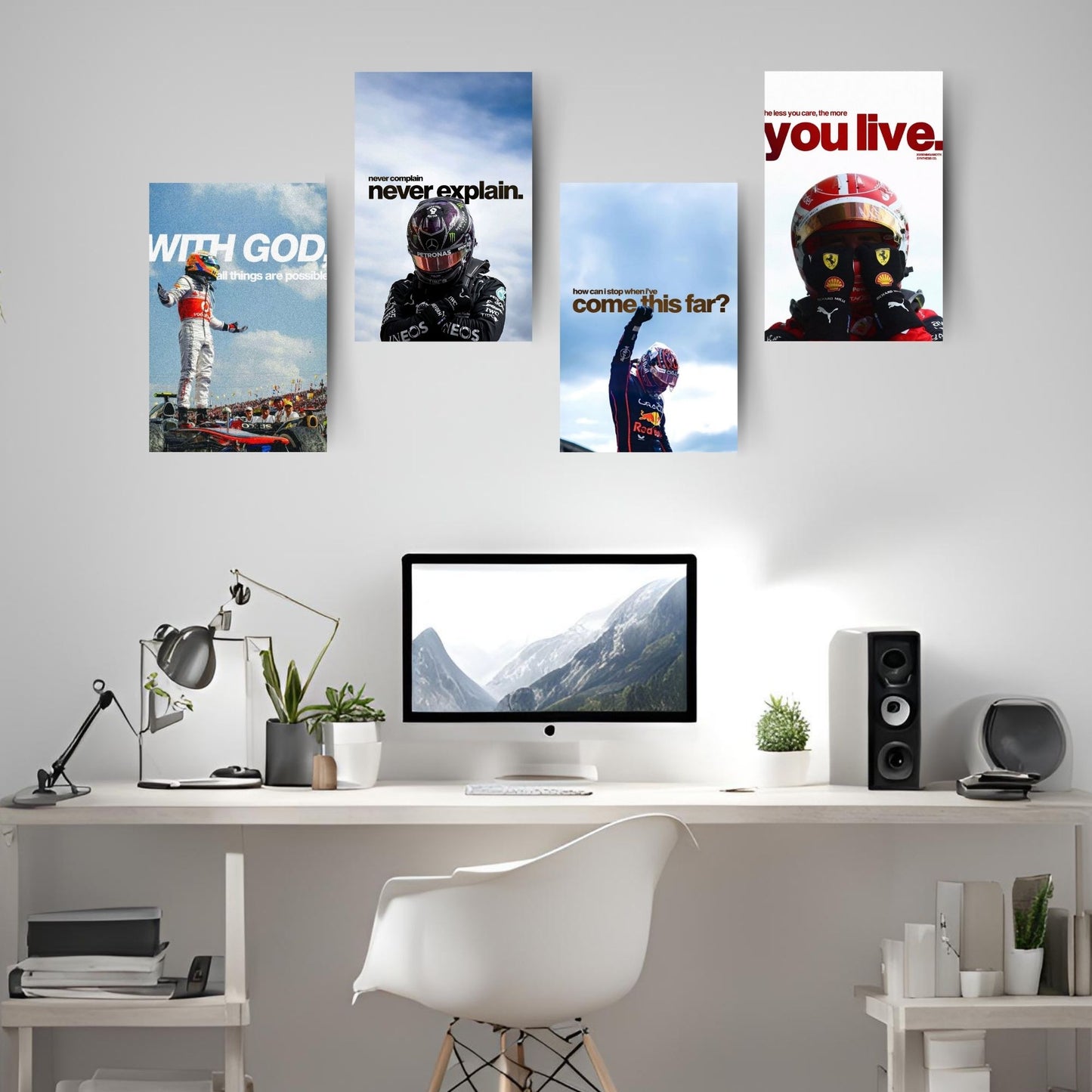 Posters Inc A4 Posters For Wall F1 Racing Design Poster Set Of 6 Printed On 300 Gsm Matte Paper With Glue Dots Included For Room Decor Study Office Setup