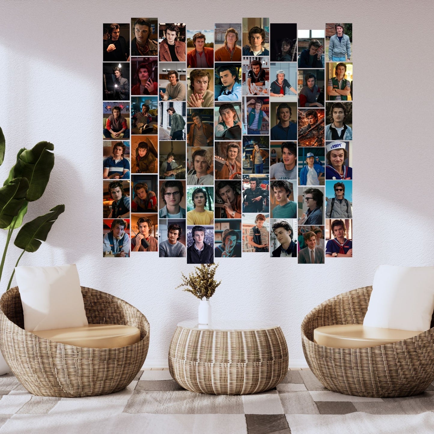 Aonami Stranger Things Wall Art A6 Size Pack of 54 Posters 300 GSM Matte Paper High Definition Character Prints Stranger Things Room Decor Set for Bedroom Study Workspace Hostel Setup Glue Dots Included