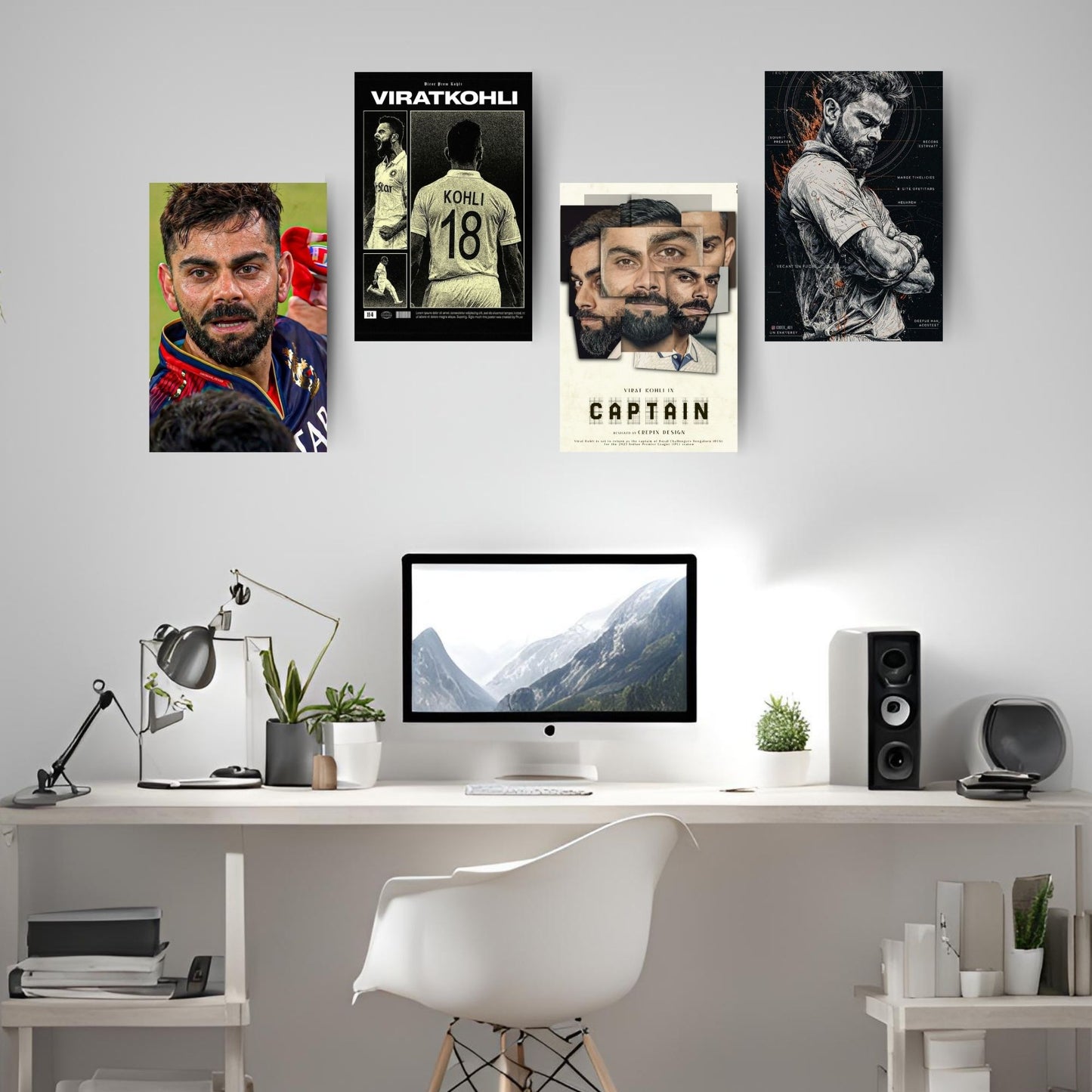 Posters Inc Virat Kohli Cricket Wall Poster A4 Size Pack Of 6 Printed On 300 Gsm Matte Paper With Glue Dots Included Posters For Room Aesthetic Sports Decor For Living Room
