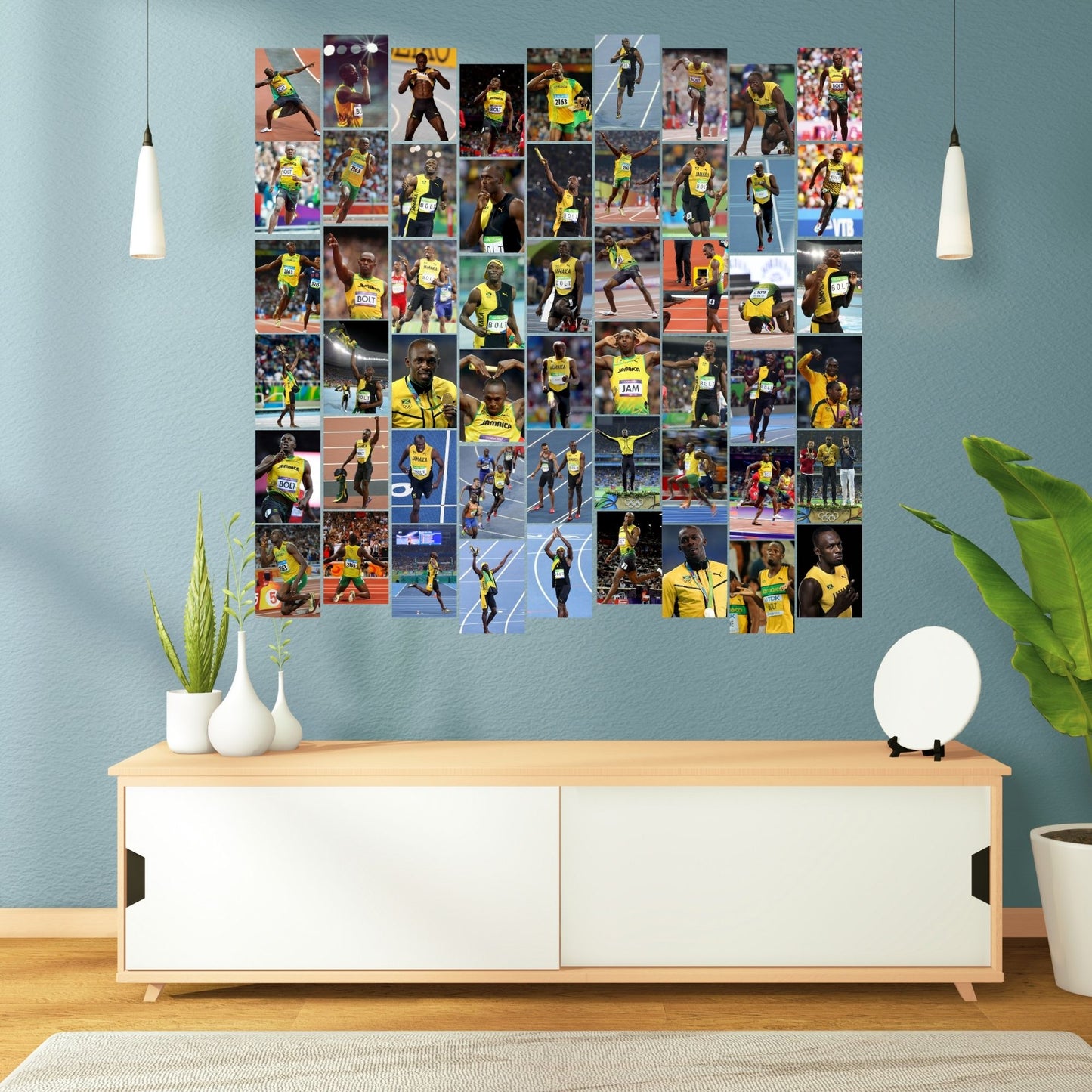 Posters Inc A6 Size Pack Of 54 Usain Bolt Wall Posters For Gym Room Decor Includes Glue Dots Featuring Running Champion Artwork Motivational Athletic Design Fitness Inspiration Decoration Se