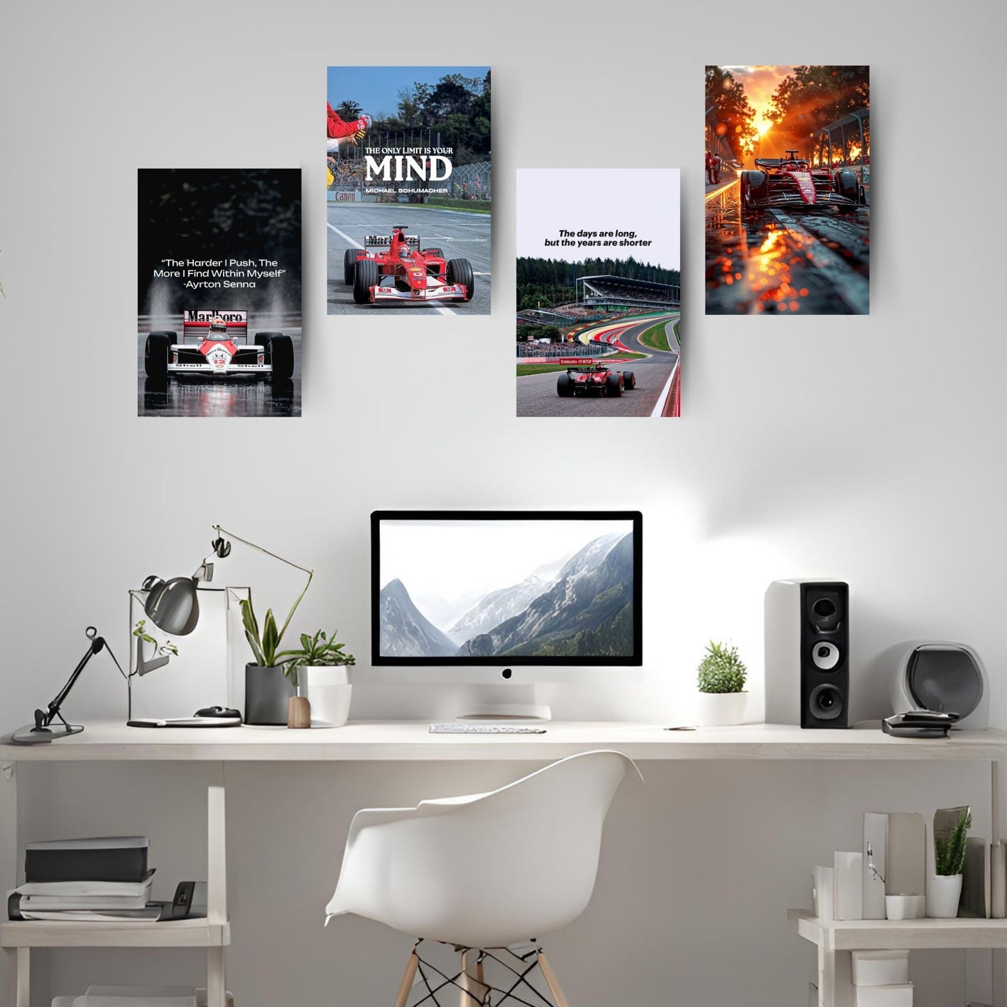 Posters Inc A4 Posters For Wall F1 Formula Racing Motivation Poster Set Of 6 Printed On 300 Gsm Matte Paper With Glue Dots Included For Room Decor Study Office Workspace Setup
