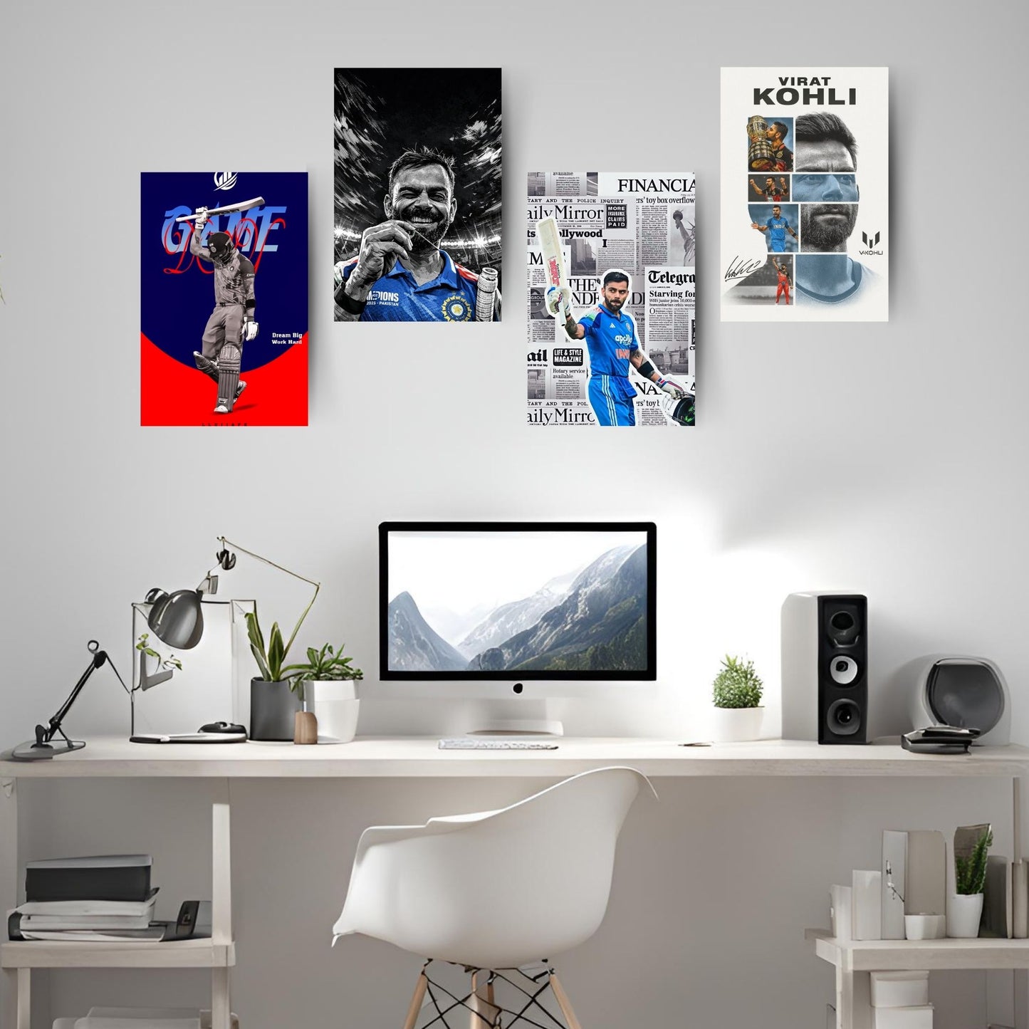 Posters Inc Virat Kohli Poster For Room A4 Size Pack Of 6 Posters Printed On 300 Gsm Matte Paper With Glue Dots Included Virat Kohli Wall Poster Set Cricket Posters Room Decoration For Bedroom