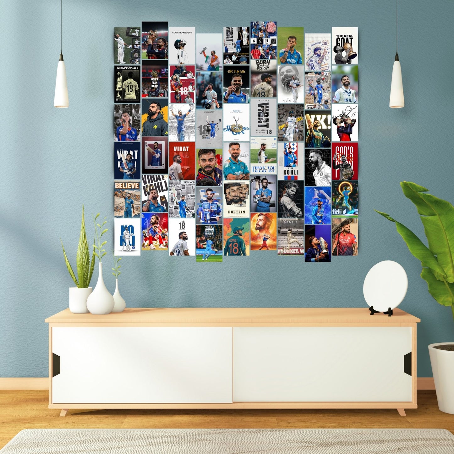 Posters Inc Virat Kohli Poster For Room A6 Size 300 Gsm Matte Paper Virat Kohli Wall Poster Set Of 54 Wall Decoration Poster For Wall Decor Cricket Posters Room Glue Dots Included