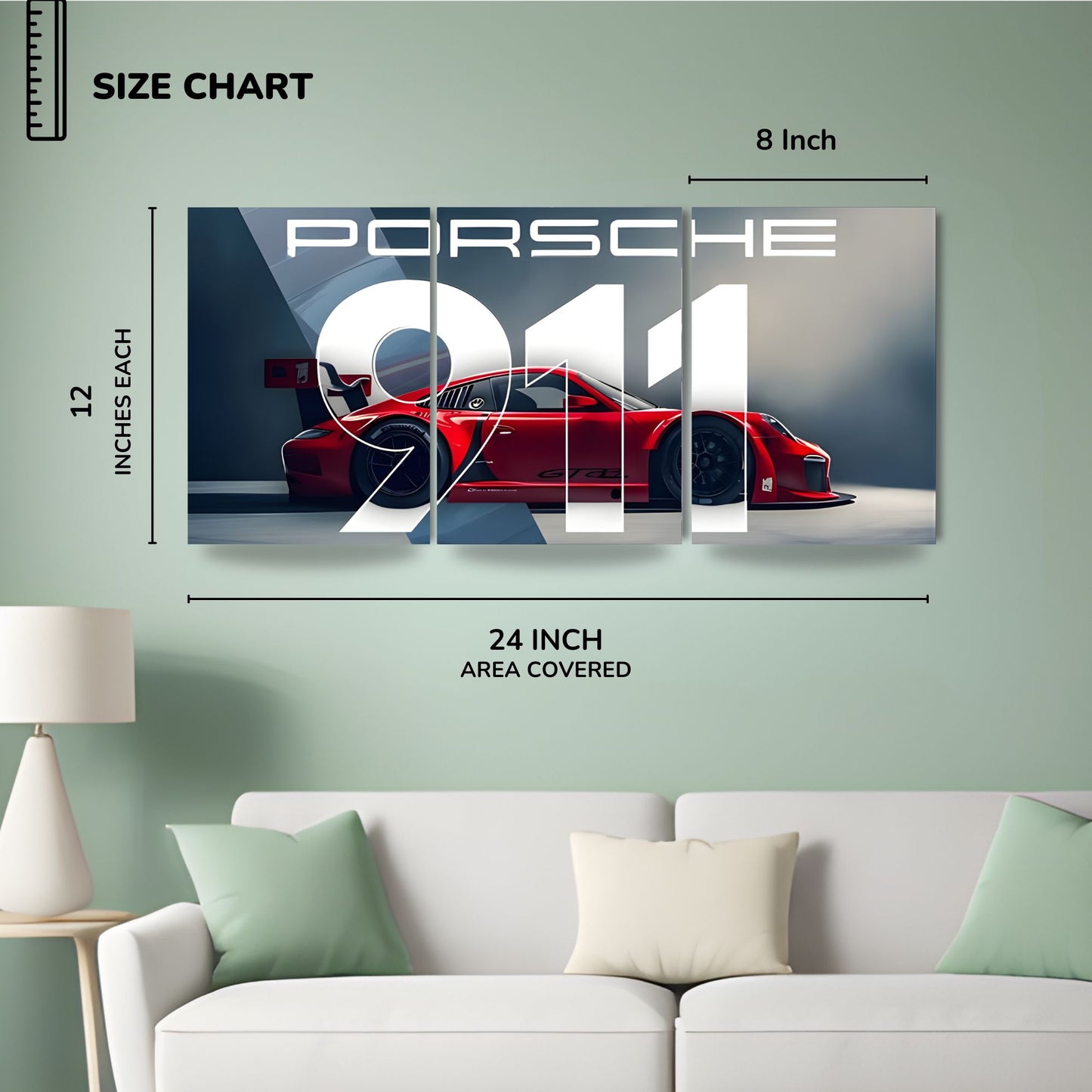 Posters Inc A4 Porsche 911 Car Posters Pack Of 4 300 GSM Matte Paper Posters For Wall With Glue Dots Included For Room Decor Office Workspace Study