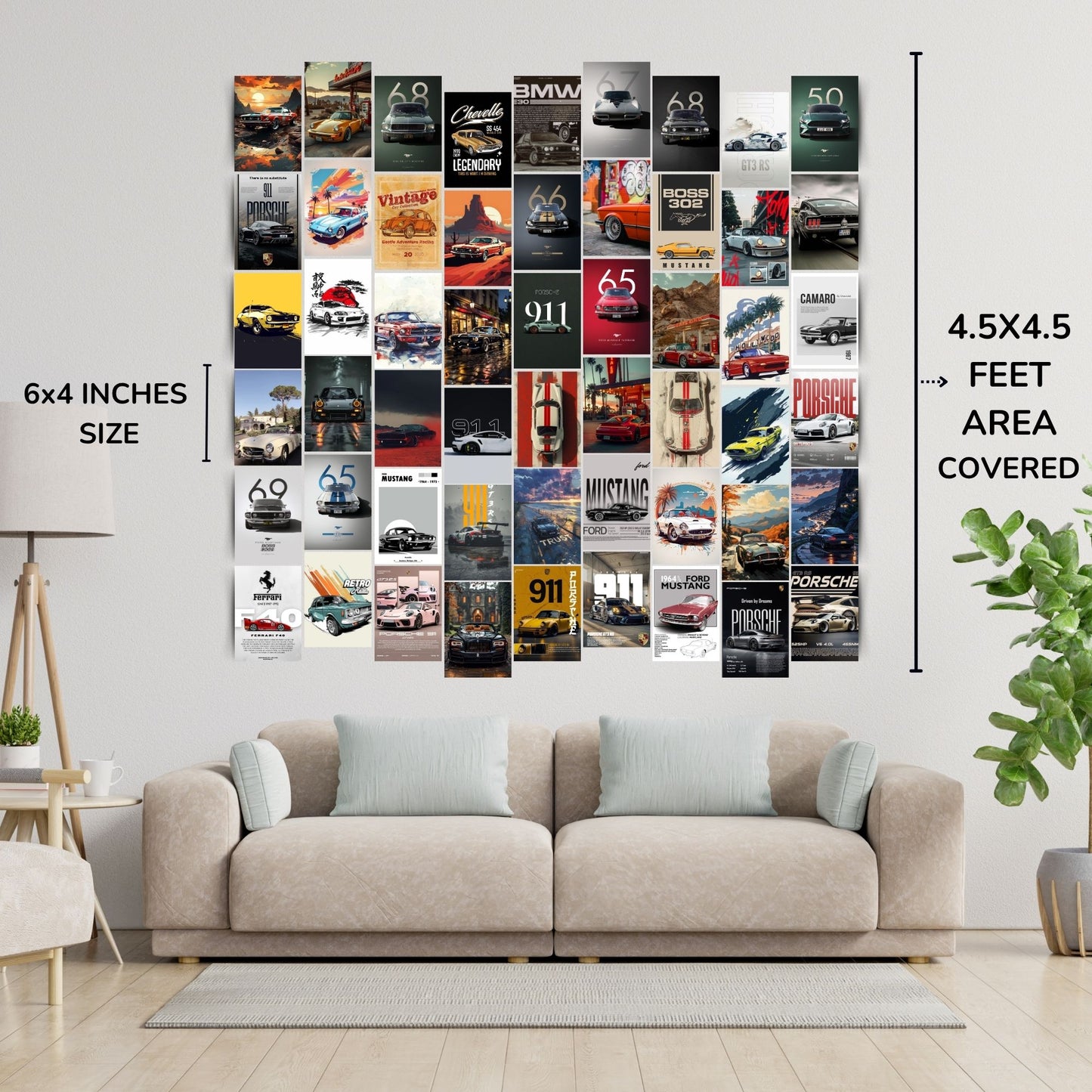 Posters Inc Premium Supercar Illustration Cards A6 Small Size Collection Of 54 Track Drift Turbo Coupe Design Images For Stylish Wall Styling Bedroom Decor Gift Ready With Glue Dots