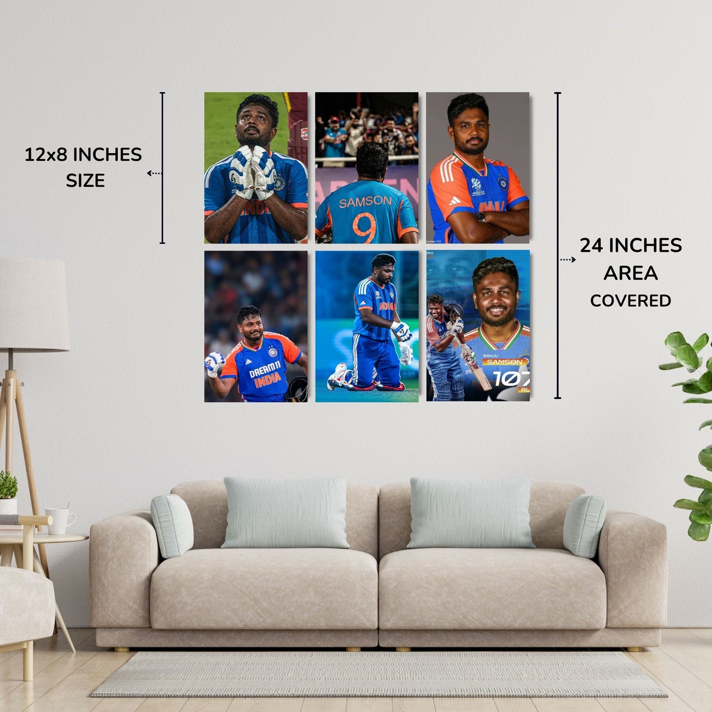 Posters Inc Sanju Samson Cricket Posters For Room A4 Size Pack Of 6 Posters Printed On 300 Gsm Matte Paper With Glue Dots Included Sports Wall Decoration Featuring Samson IPL Visuals