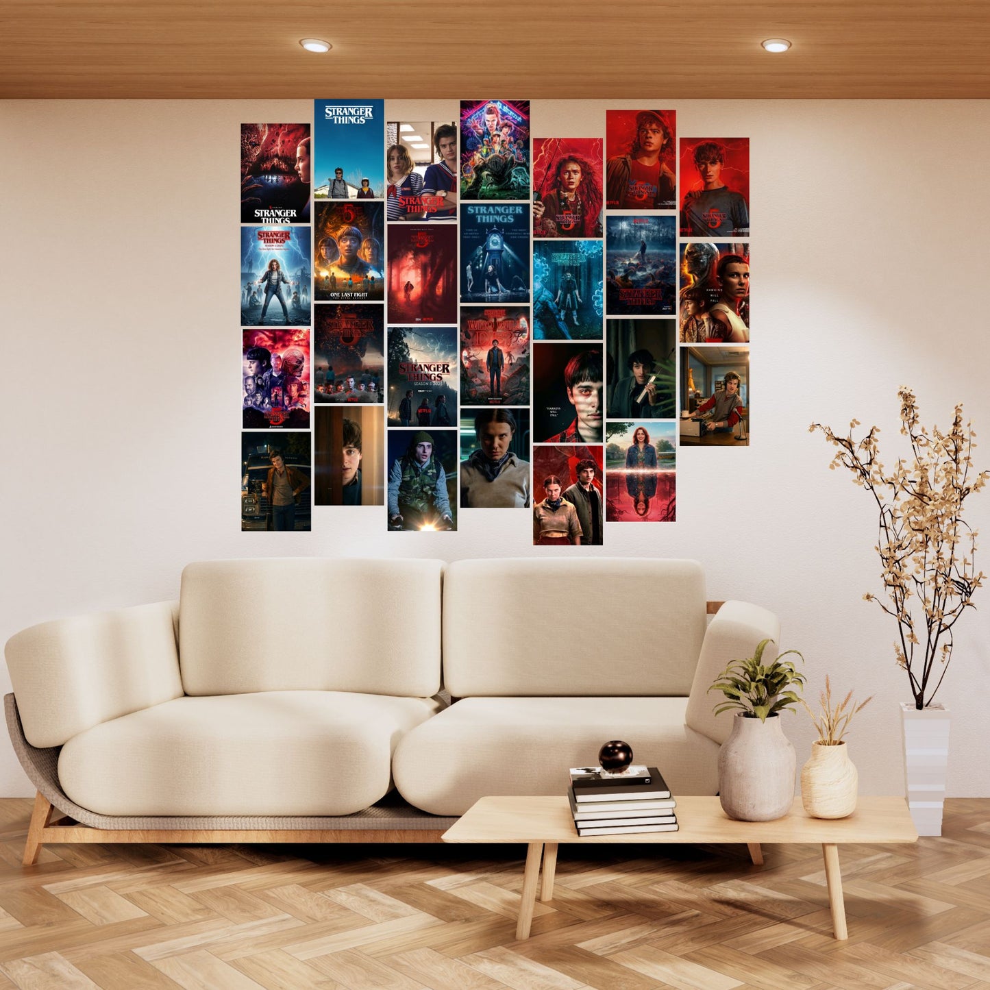 Posters Inc A6 Size Pack Of 27 Stranger Things Artwork Featuring Small Town Mystery Retro Neon Palette Television Fan Decor Includes Glue Dots