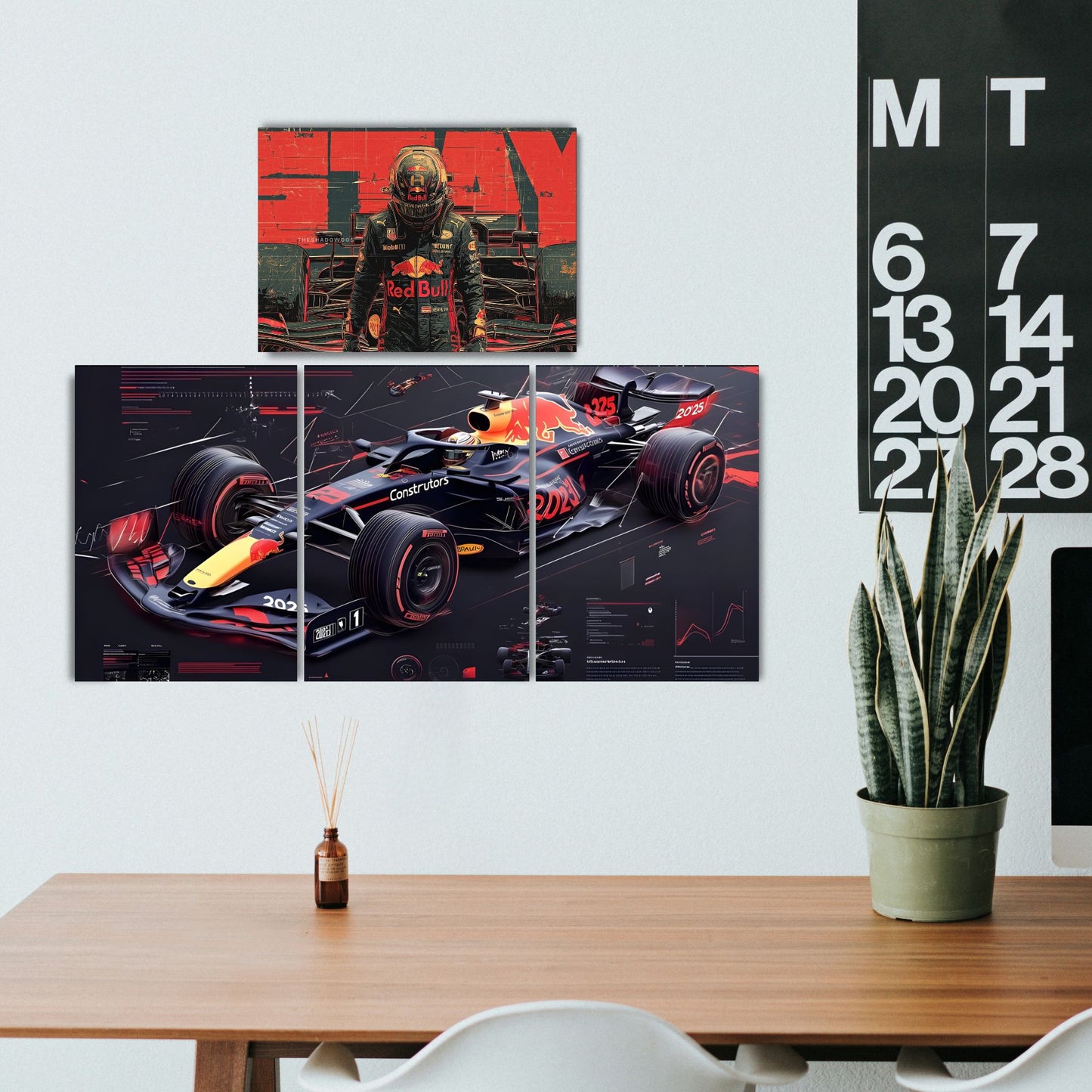 Posters Inc Formula 1 Car Split Wall Poster Set Of 4 A4 Size 300 Gsm Matte Paper Racing Car Blueprint Design For Room Office Decor Premium Print With Glue Dots Included