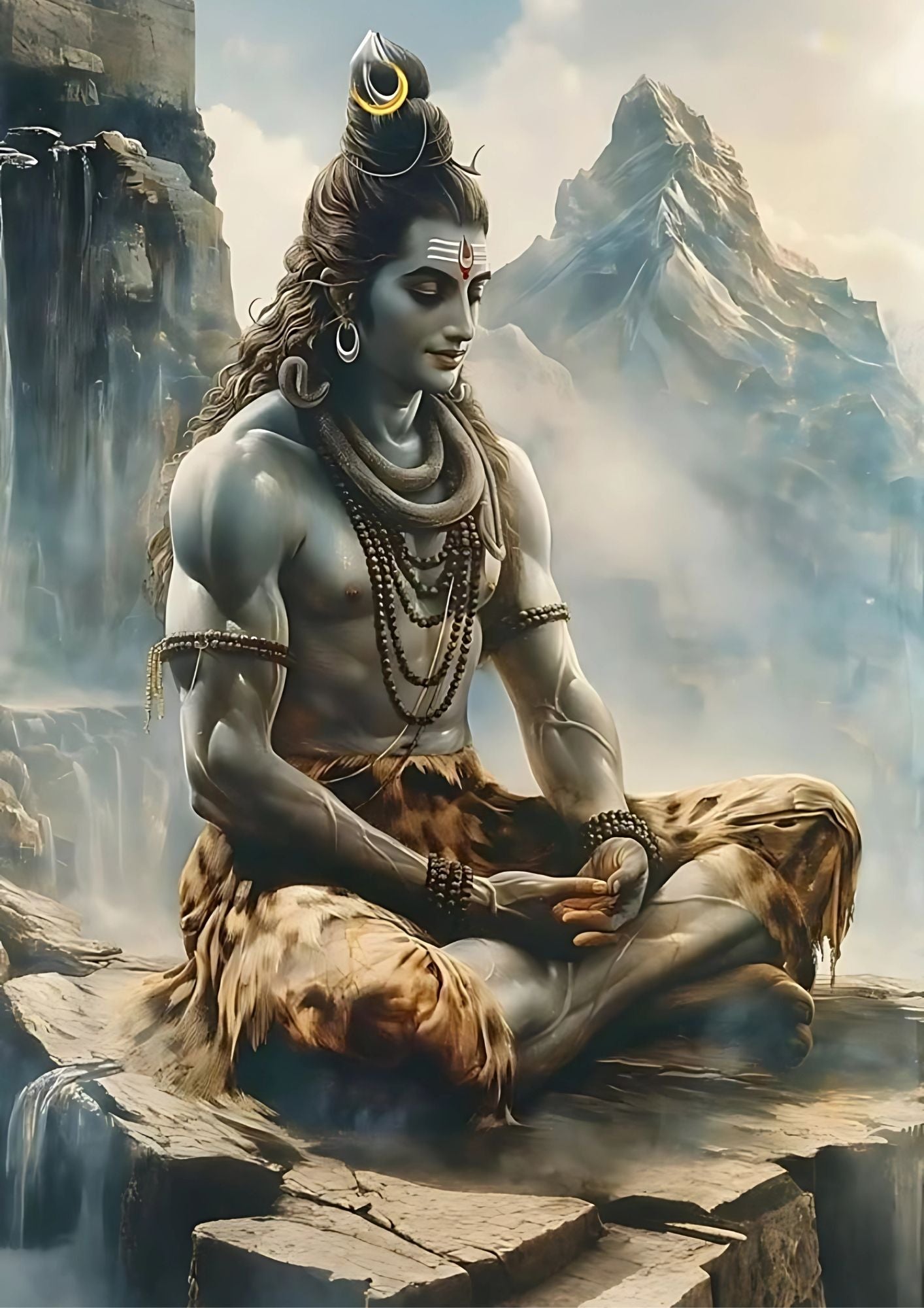 Posters Inc Pack of 6 Lord Shiva Mahadev Posters, Aesthetic Wall Stickers, A4 Size, 300 GSM Matte Paper, Glue Dots Included