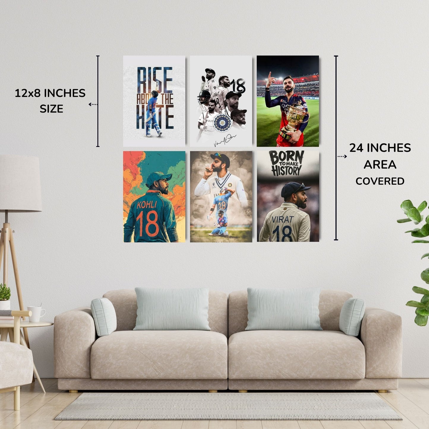 Posters Inc Virat Kohli Posters For Room A4 Size Pack Of 6 Posters Printed On 300 Gsm Matte Paper With Glue Dots Included Wall Decoration Poster For Bedroom Study Room Office Cricket Theme