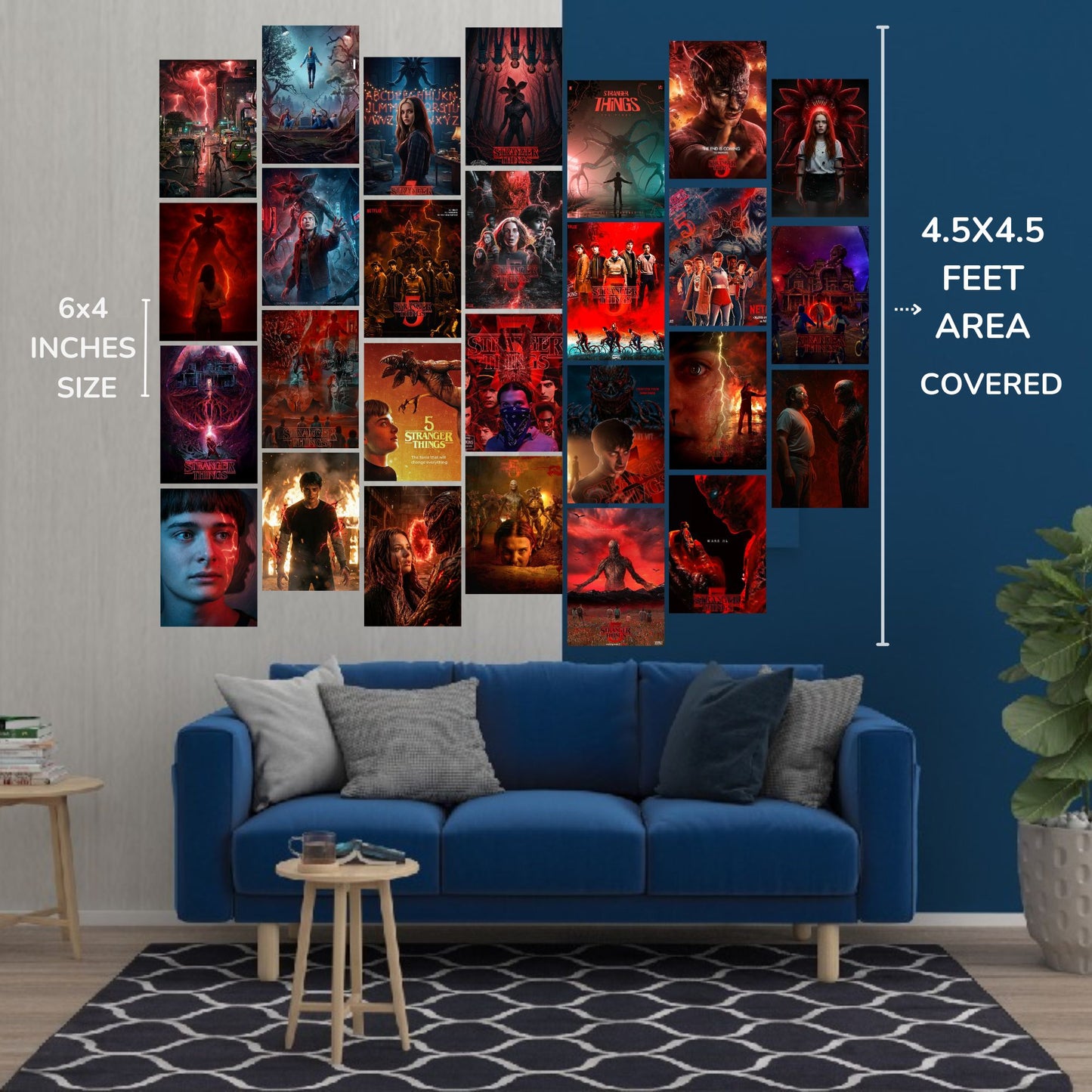 Posters Inc A6 Size Pack Of 27 Stranger Things Mini Posters Featuring Upside Down Artwork Retro Sci Fi Style Cult Show Decor Netflix Wall Display Includes Glue Dots